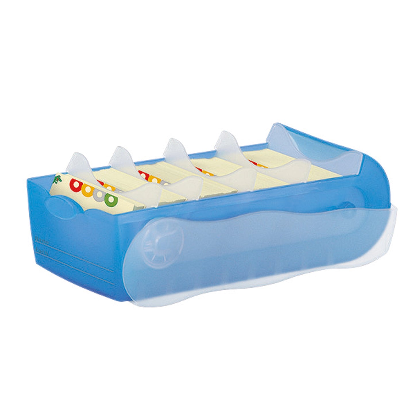 HAN Karteikasten CROCO 12,1 x 8,5 x 24,6 cm (B x H x T) DIN A7 quer 900 Karten Polypropylen blau transluzent 5 Stützplatten