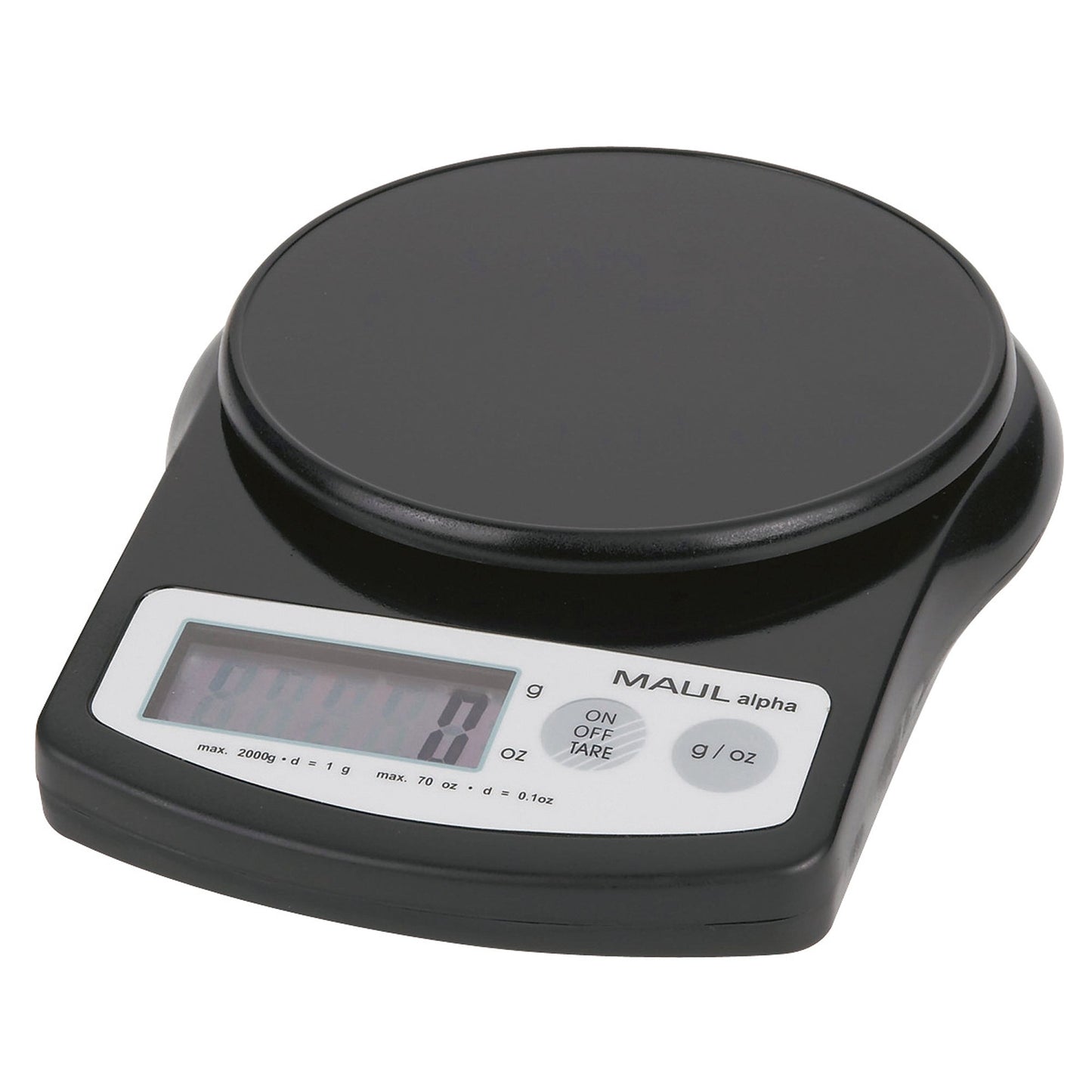 MAUL Briefwaage MAULalpha 12,4cm 2 g - 2kg ohne Netzanschluss schwarz