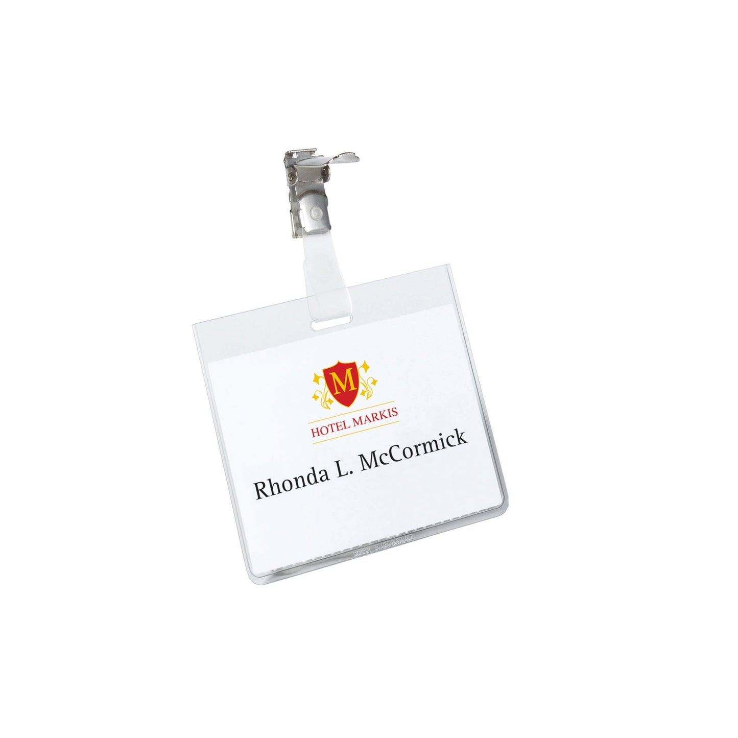 DURABLE Namensschild 90 x 60 mm (B x H) drehbarer Clip transparent 25 St./Pack.