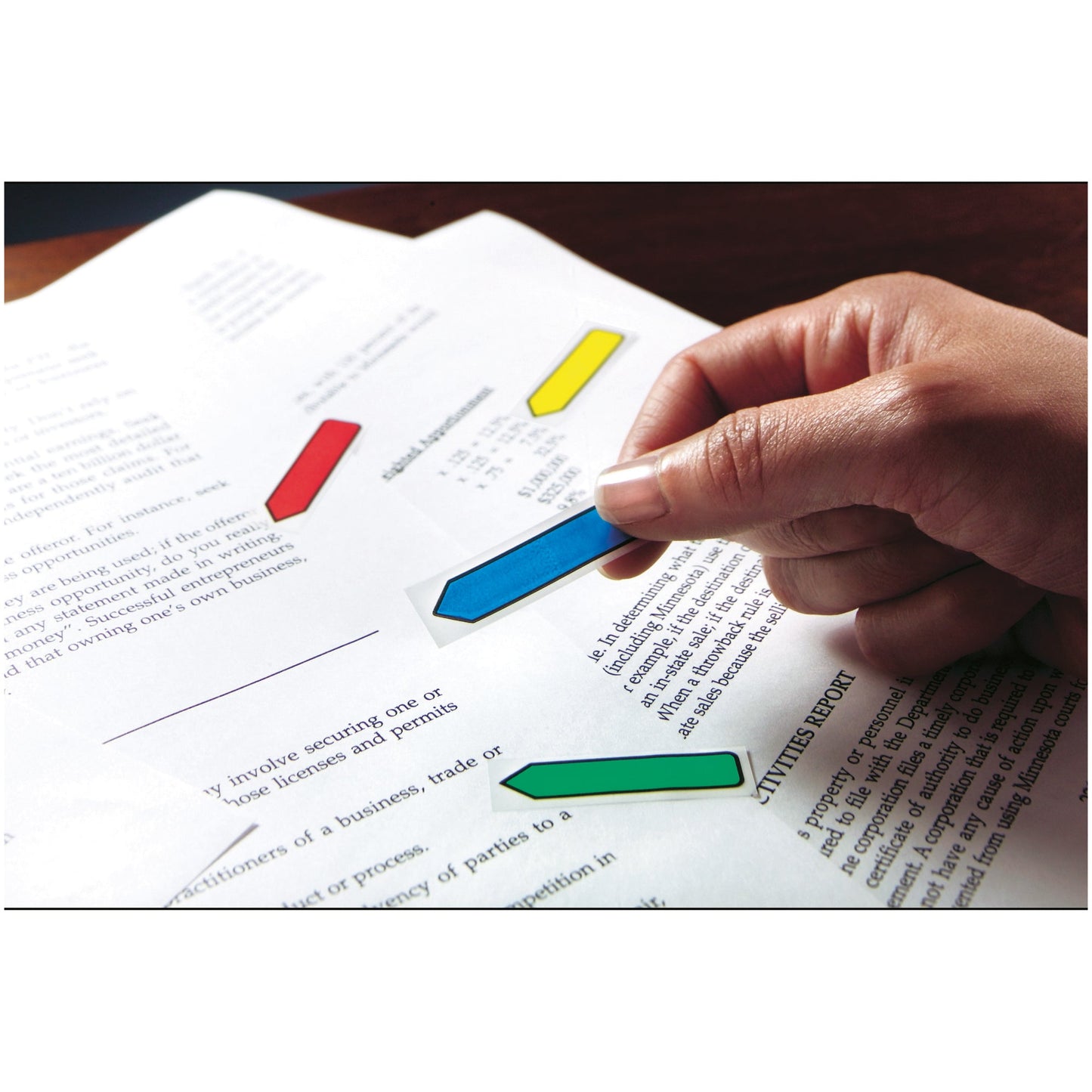 Post-it® Haftstreifen Index Pfeile 43,2 x 11,9 mm (B x H) rot, gelb, grün, blau 24 Bl./Block 4 Block/Pack.