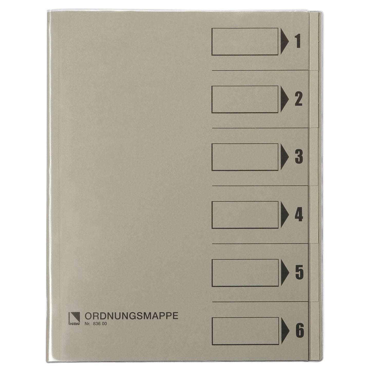 Bene Ordnungsmappe DIN A4 250g/m² Farbe: grau 6 Fächer
