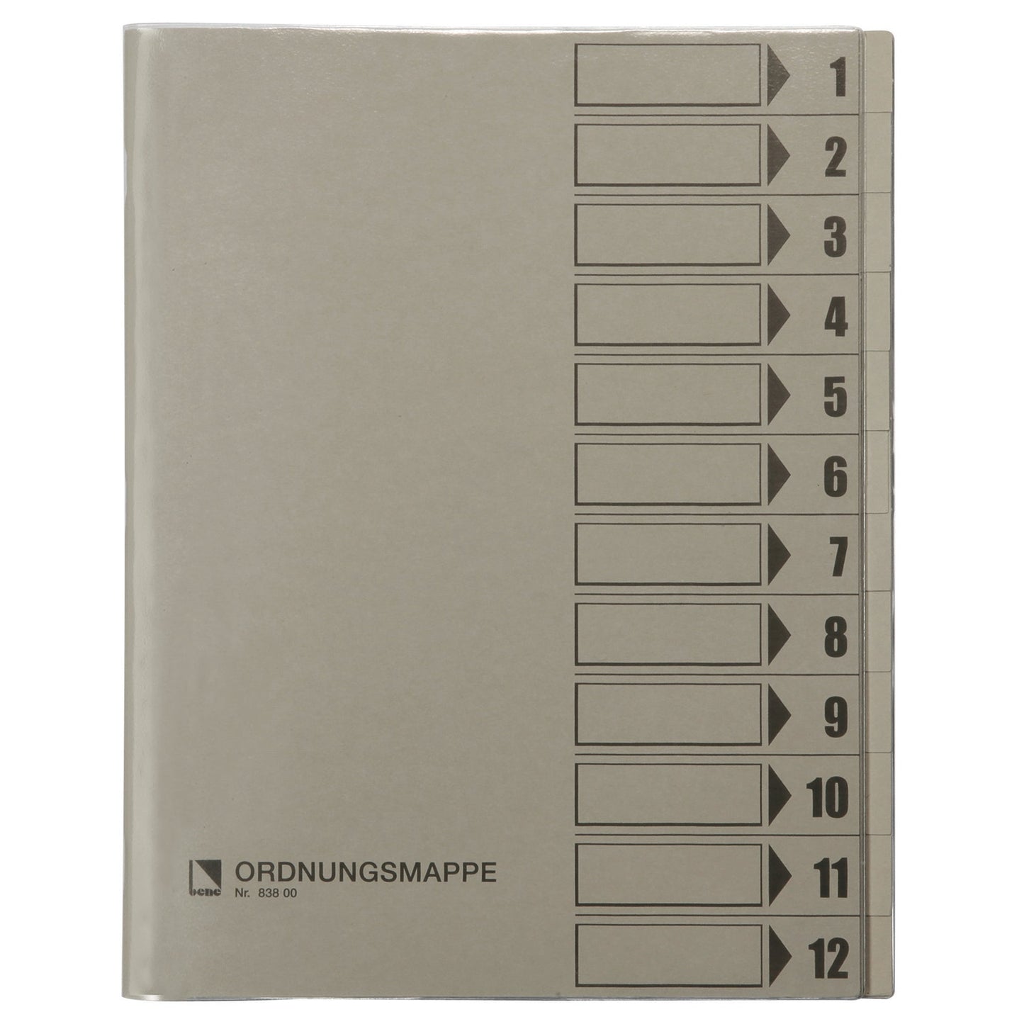 Bene Ordnungsmappe DIN A4 250g/m² Farbe: grau 12 Fächer