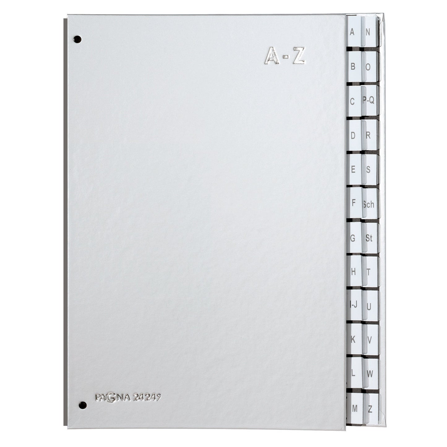 PAGNA Pultordner DIN A4 A-Z Karton/Papier, laminiert silber 24 Fächer