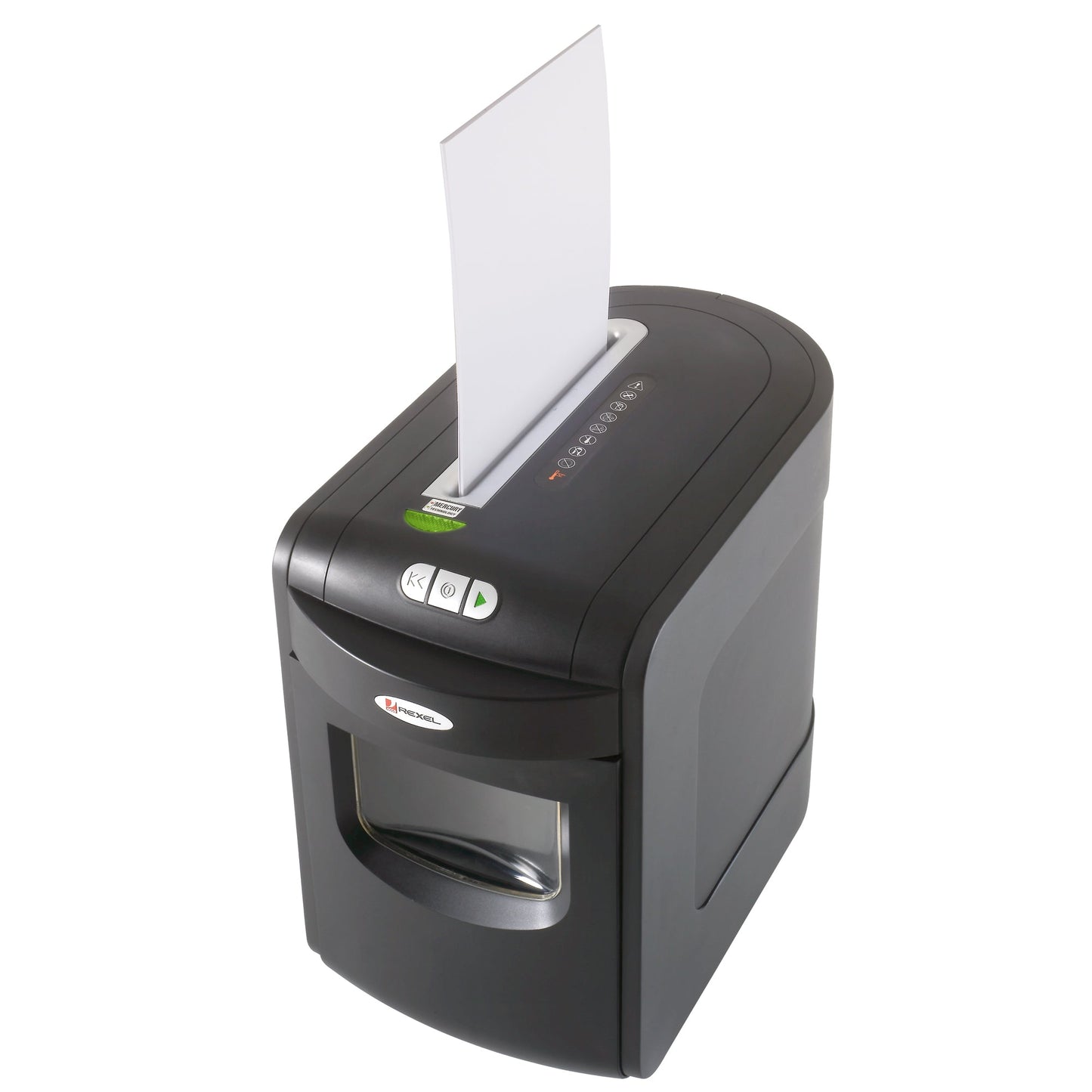 Rexel® Aktenvernichter Mercury REM723 P-5 Papier, Heftklammern, Büroklammern, Kreditkarten Partikelschnitt 8 Bl. schwarz