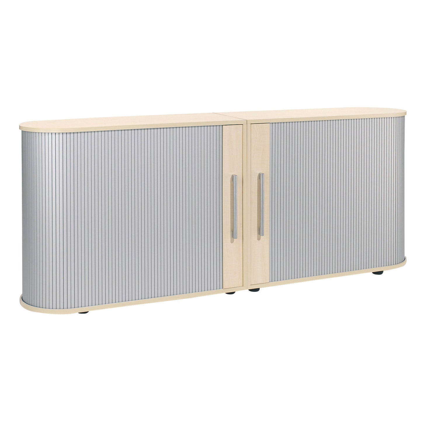 Geramöbel Rollladenschrank Flex 2.000 x 830 x 400 mm (B x H x T) 2 Fachböden silber ahorn