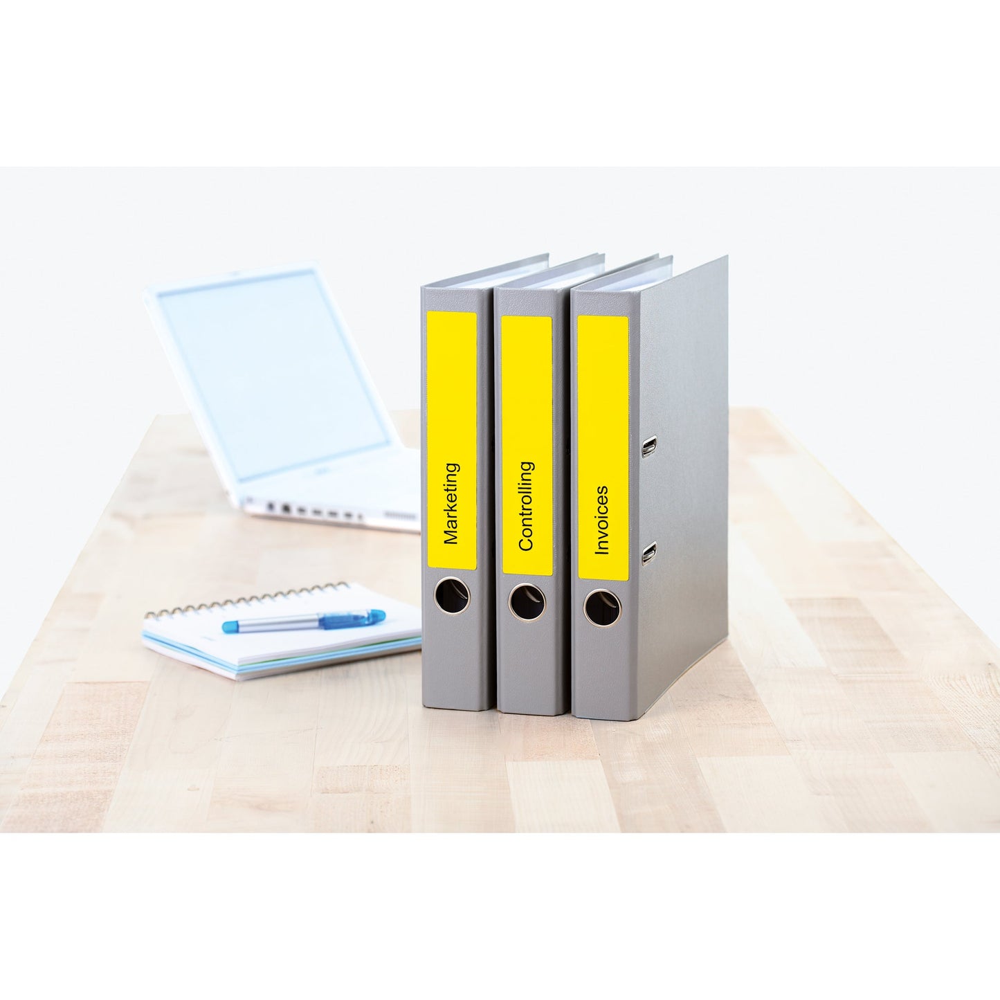 HERMA Ordnerrückenetikett schmal/kurz 38 x 192 mm (B x H) selbstklebend ohne Griffloch gelb 140 Etik./Pack.