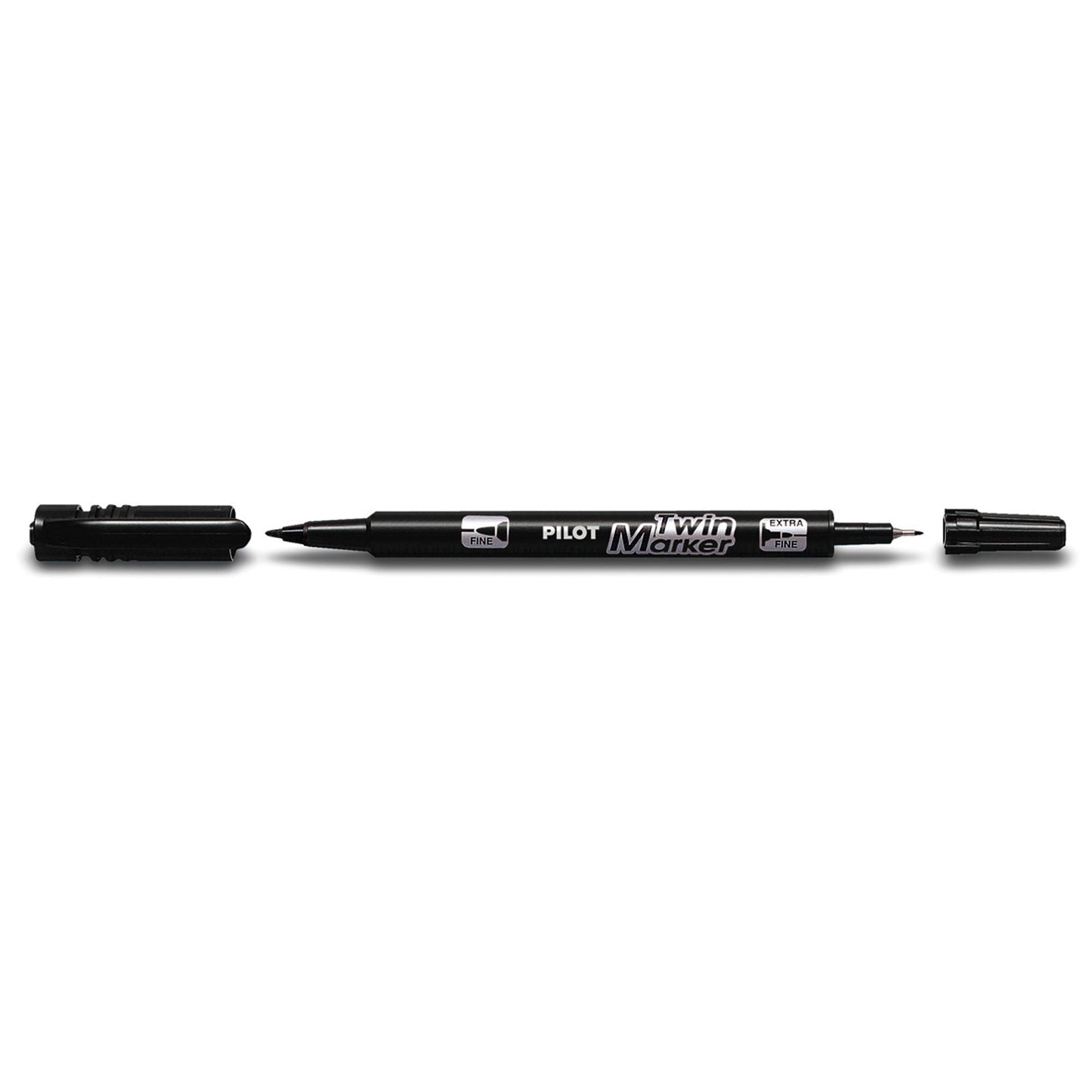 PILOT Permanentmarker Twin Marker BeGreen 0,4 und 0,8mm schwarz