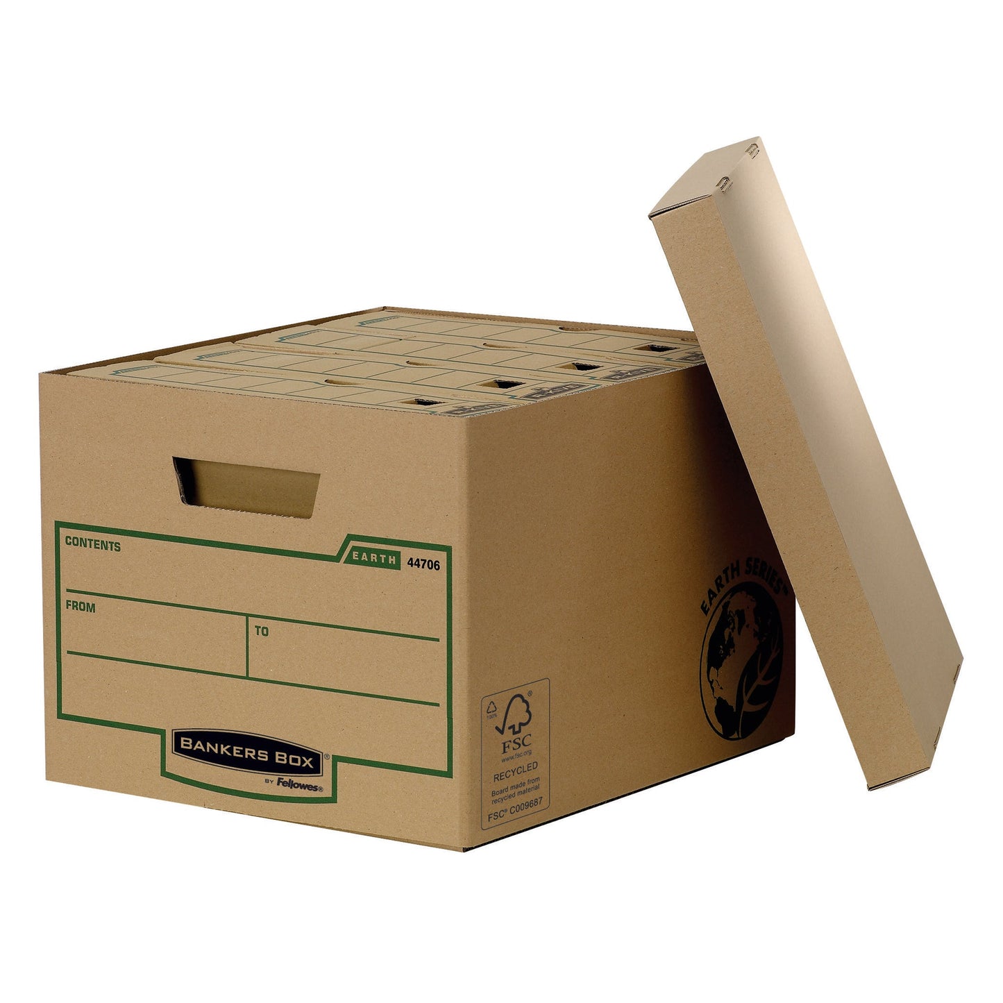 Bankers Box® Archivbox Earth Series 33,5 x 27 x 39,1 cm (B x H x T) DIN A4 mit Archivdruck Karton, 100 % recycelt braun