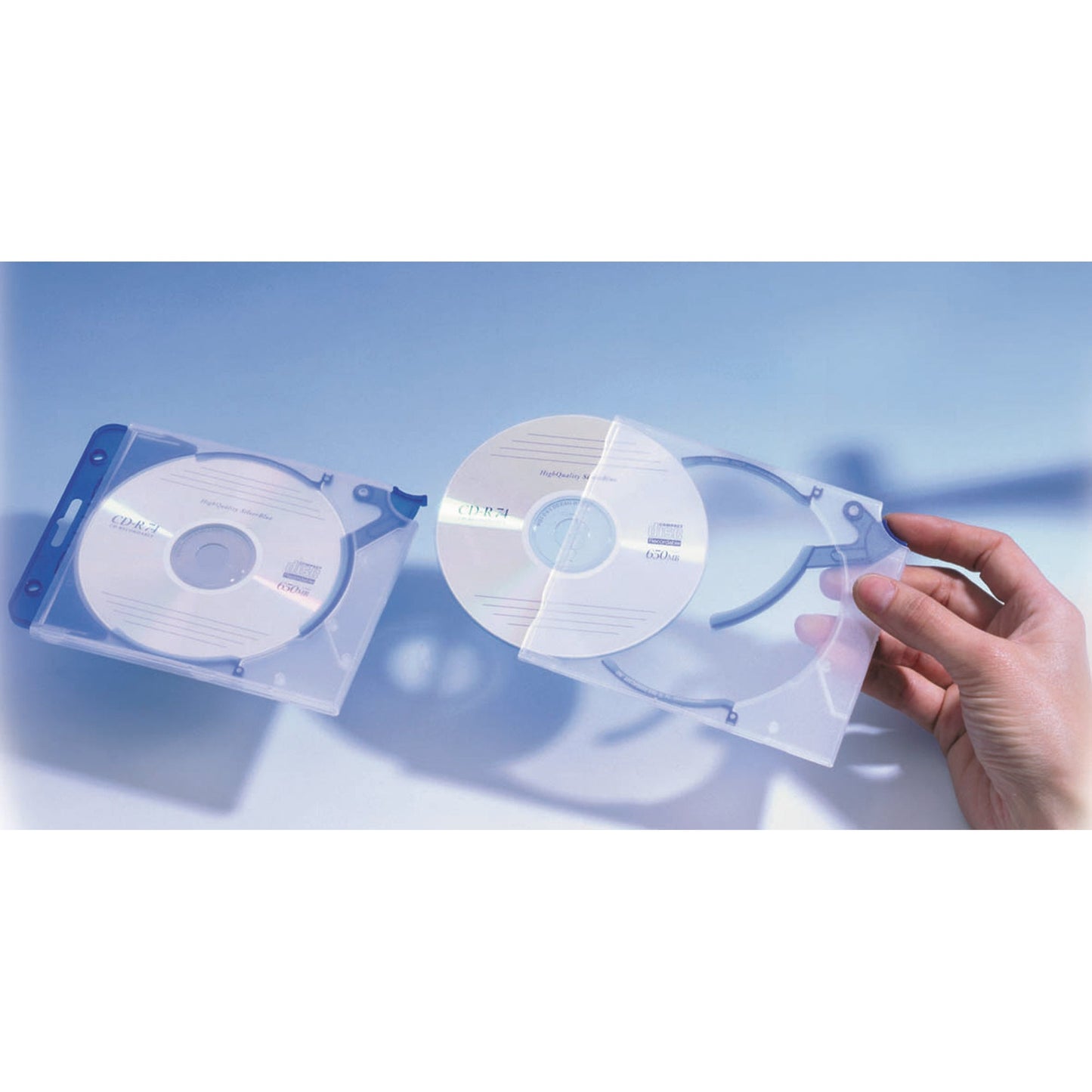 DURABLE CD/DVD Hülle QUICKFLIP® STANDARD 10 14,2 x 12,5 x 5,2 cm (B x H x T) Polypropylen transparent/blau 10 St./Pack.