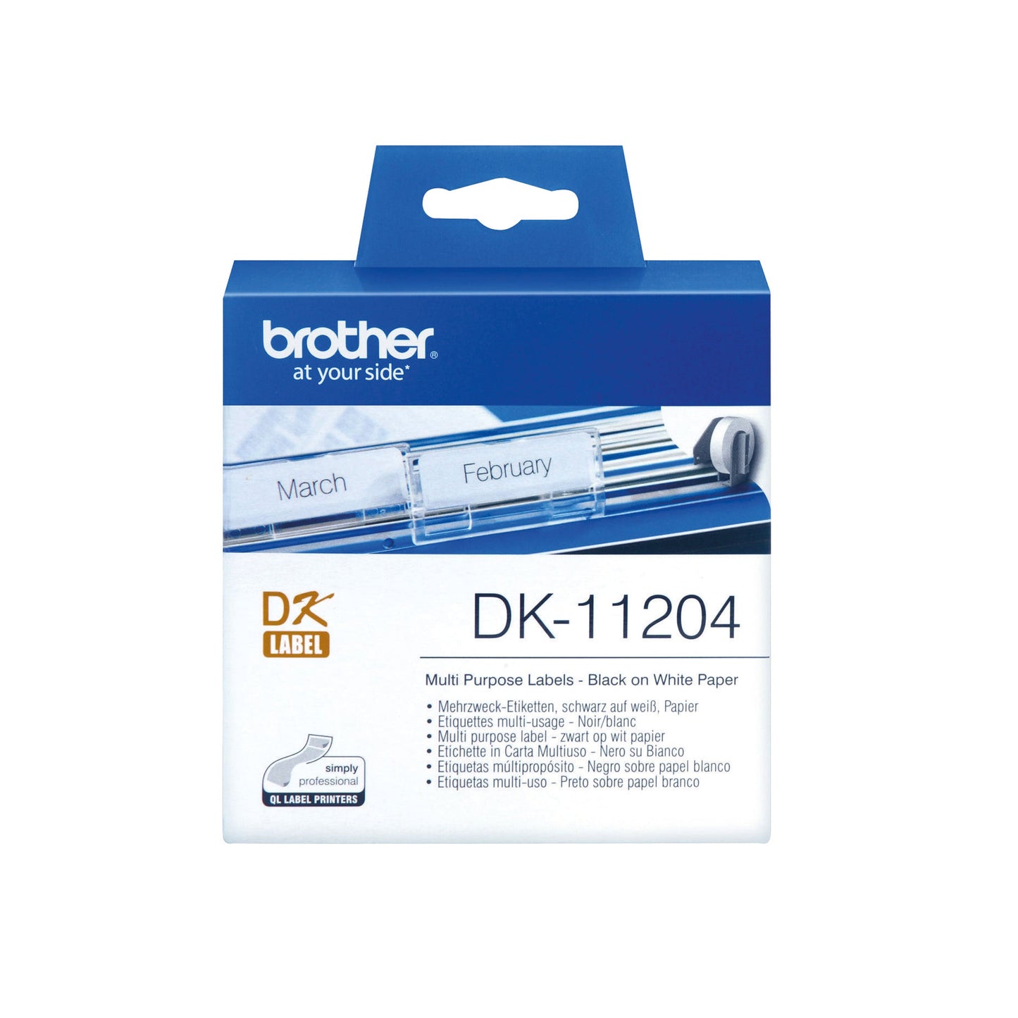 Brother Vielzwecketikett Brother Etikettendrucker QL-500, -550, -560, -570, -600, -650TD, -700, -710W, -720NW, -800, -810W, -820NWB, -1050, -1060N, -1100, -1110NWB 17 x 54 mm (B x H) weiß 400 Etik./Rl.
