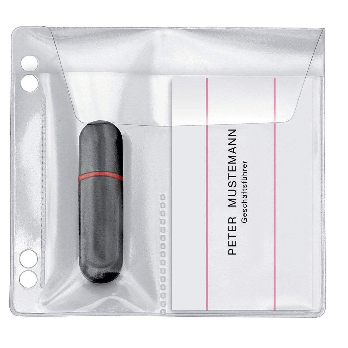 Veloflex USB-Stick Hülle 10 x 10 cm (B x H) 2 USB-Sticks/1 USB-Stick, 1 Visitenkarte PVC-Folie transparent 5 St./Pack.