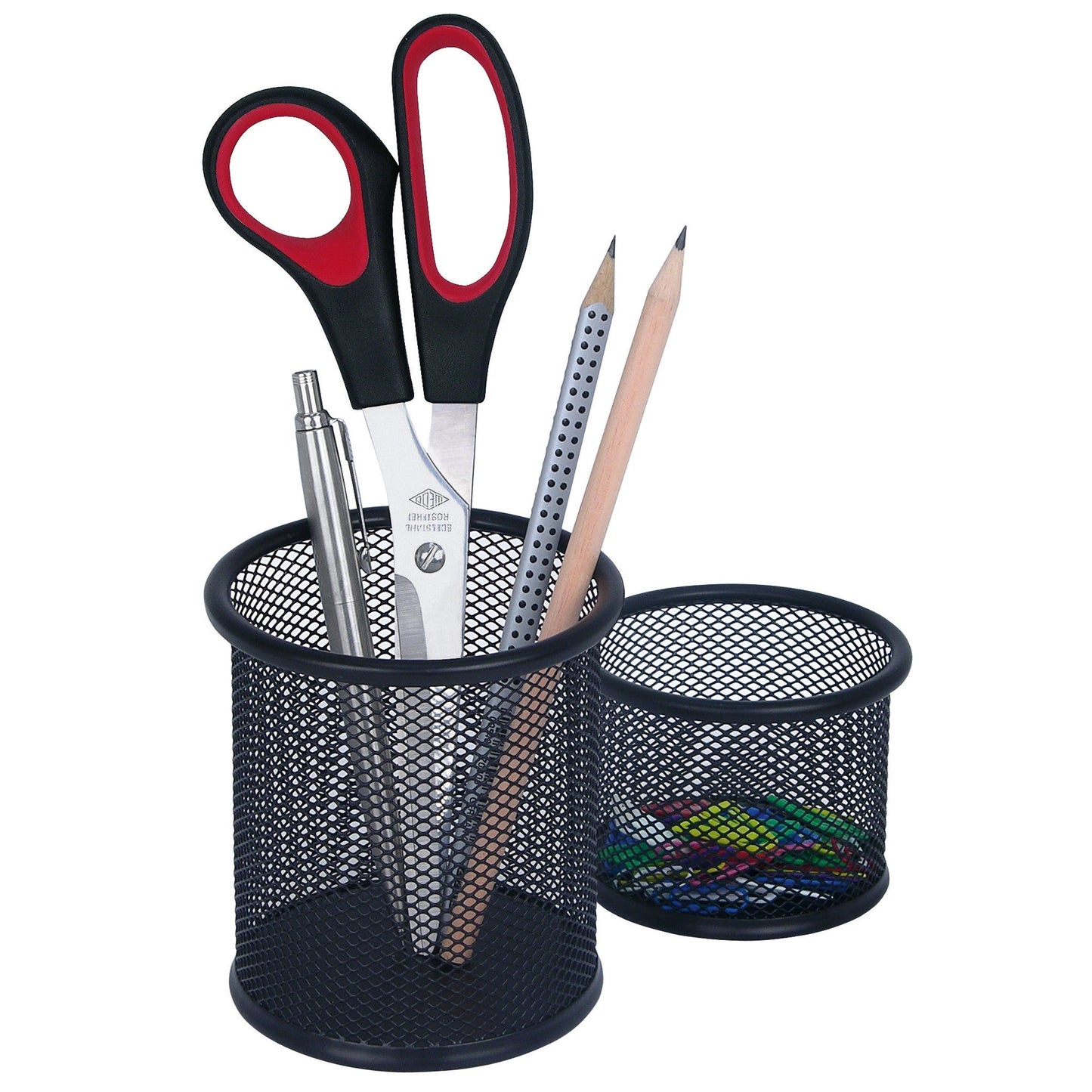 WEDO® Köcher-Set OFFICE 10 x 8,5 cm, 7,5 x 7 cm (Ø x H) 100 mm, 75mm Drahtmetall, pulverbeschichtet schwarz