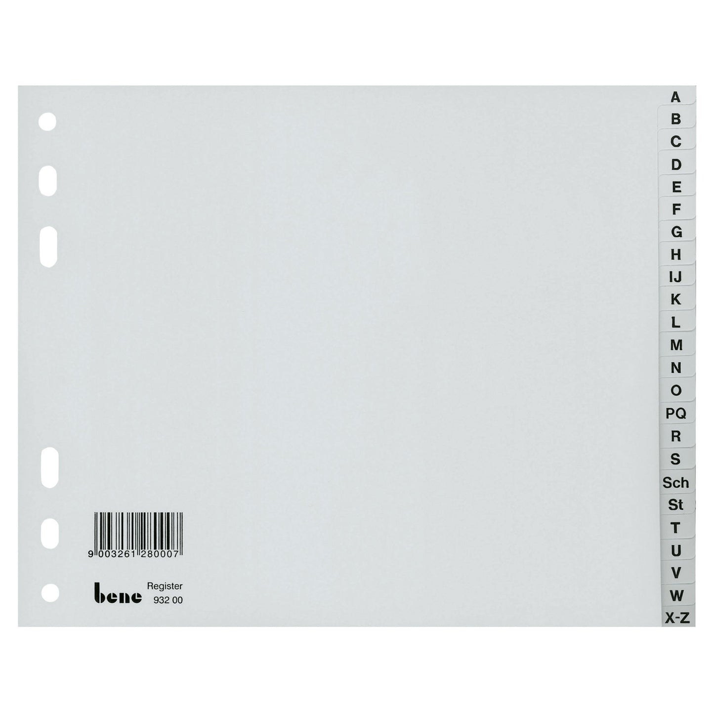 Bene A-Z Register DIN A4 Polypropylen grau 24 Registerblätter