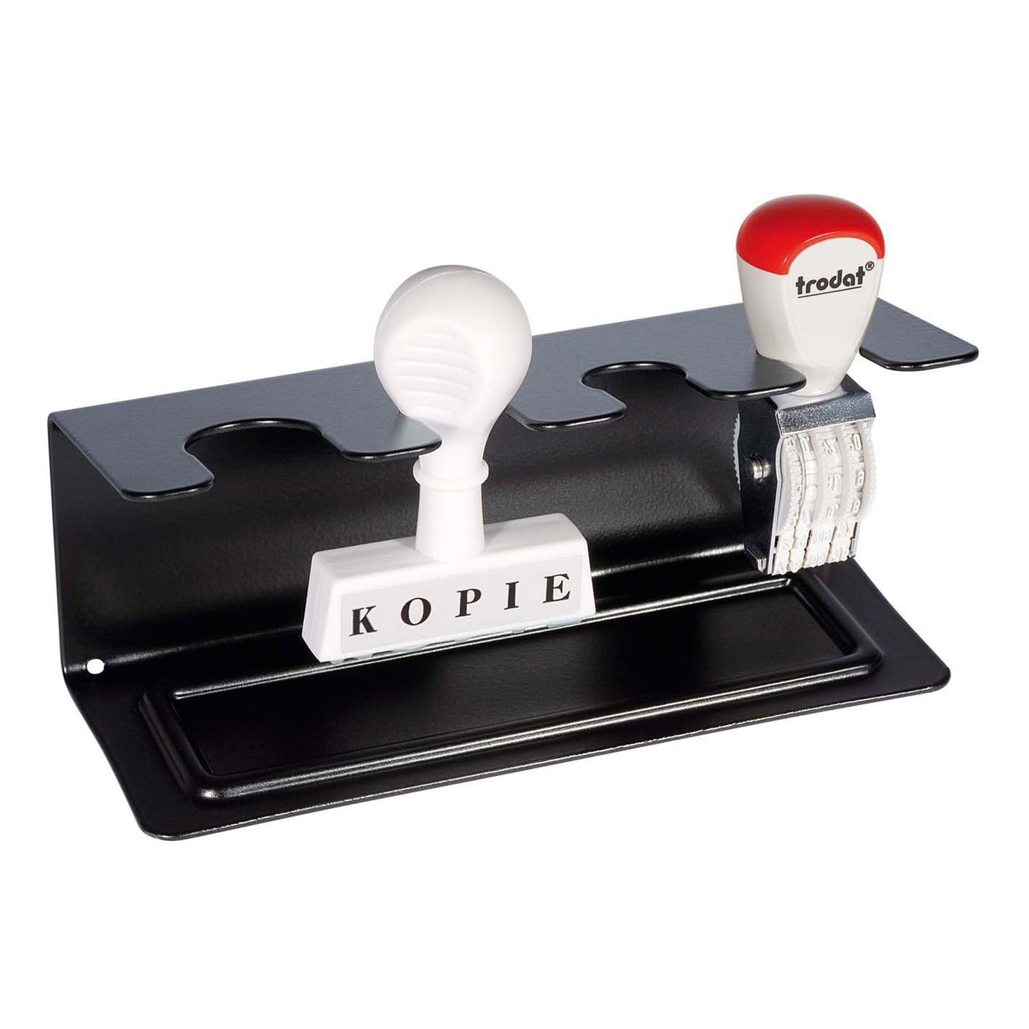 WEDO® Stempelträger nicht drehbar Metall schwarz 1 Etage 4 Stempel