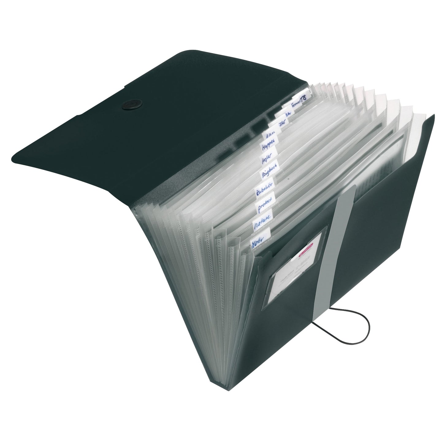 Herlitz Fächermappe easy orga to go DIN A4 Polypropylen schwarz 12 Fächer
