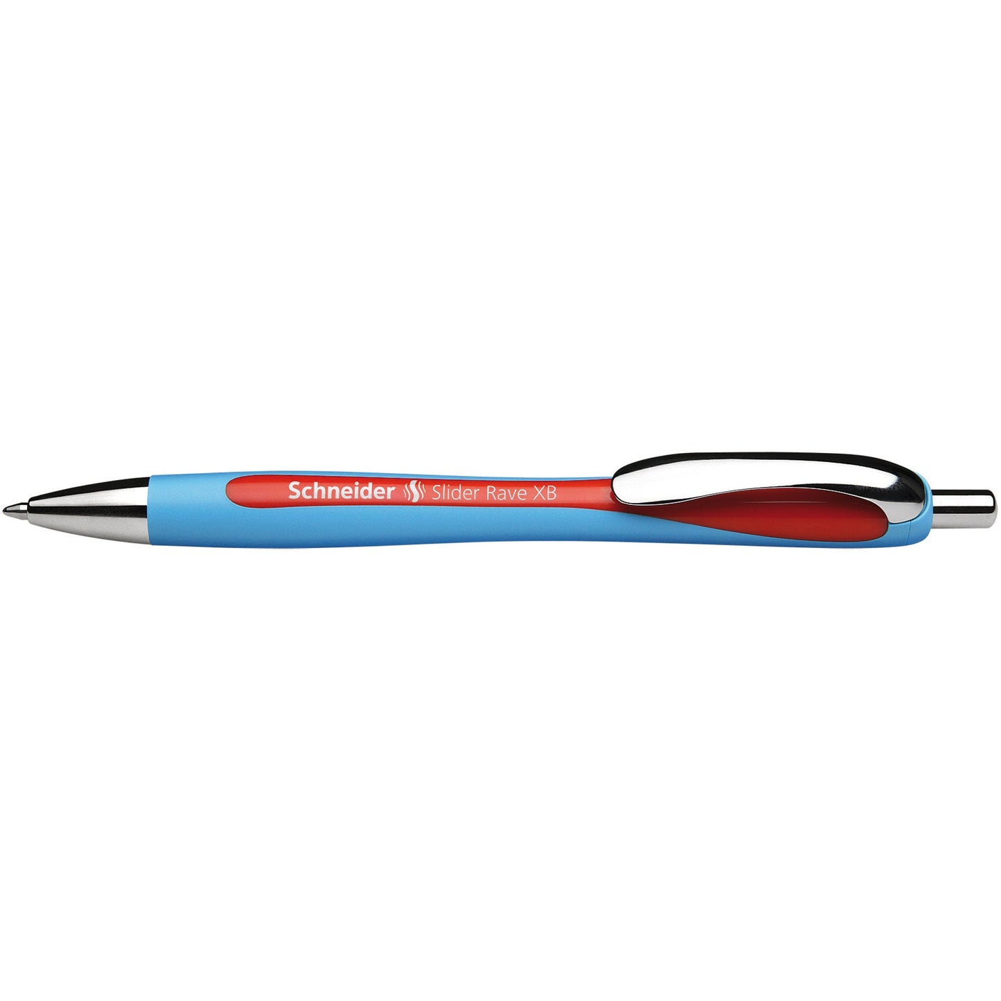 Schneider Kugelschreiber Slider Rave 0,7mm XB rot Mine auswechselbar nicht dokumentenecht Schaftfarbe: cyan/rot