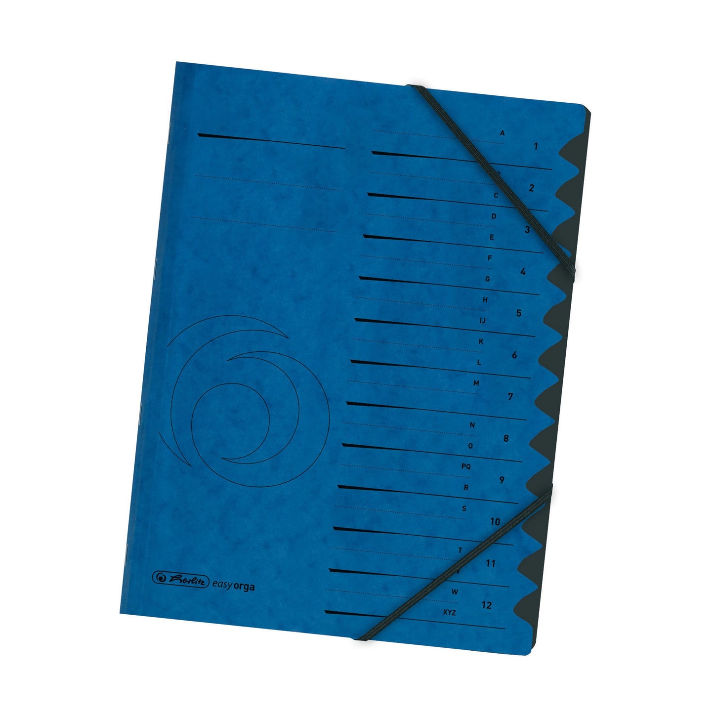 Herlitz Ordnungsmappe Qualitiy DIN A4 355g/m² Karton Farbe: blau Farbe des Fächerblocks: schwarz 12 Fächer
