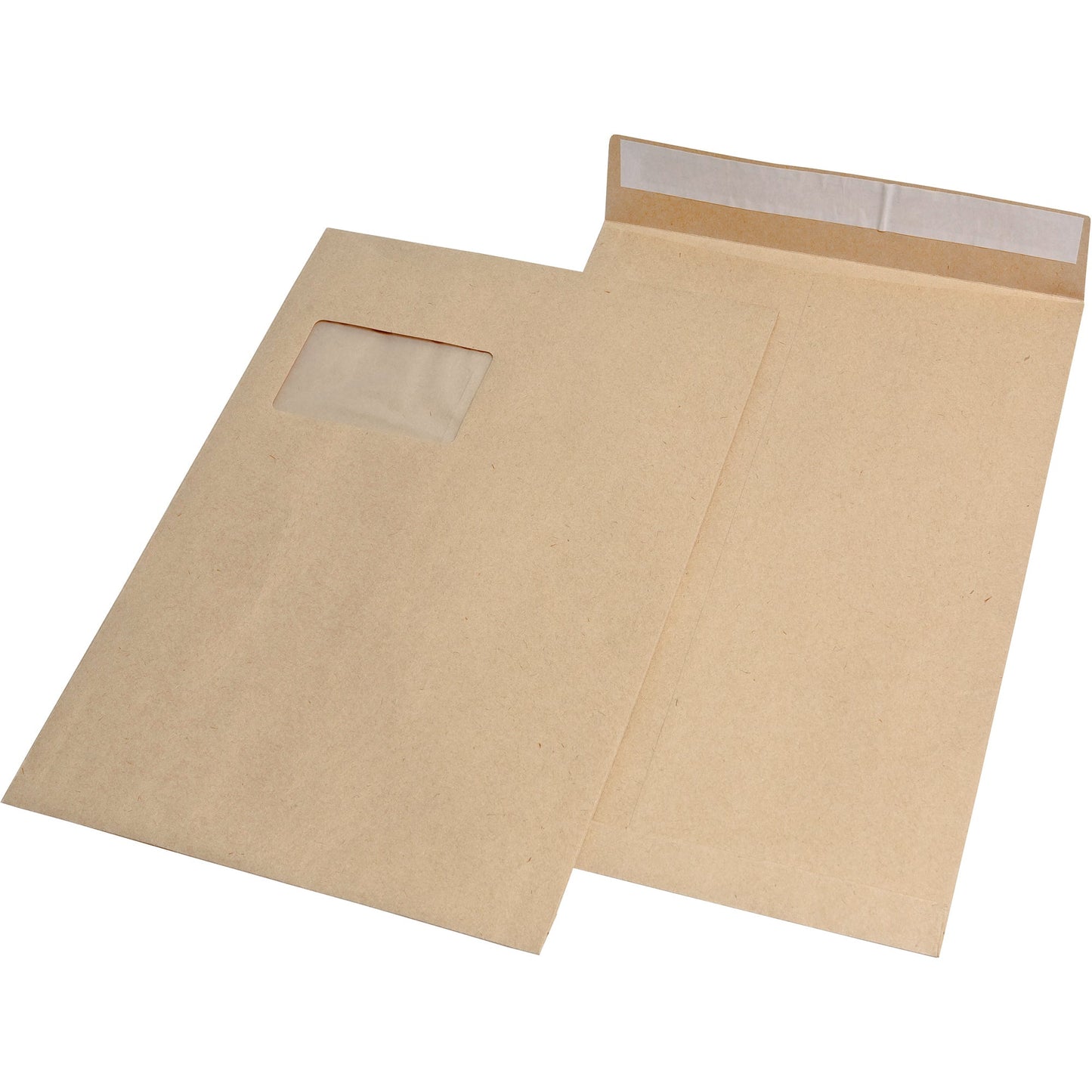 MAILmedia Faltentasche DIN C4 229 x 324 mm (B x H) mit Fenster 130g/m² mit Haftklebung Kraftpapier braun 100 St./Pack.