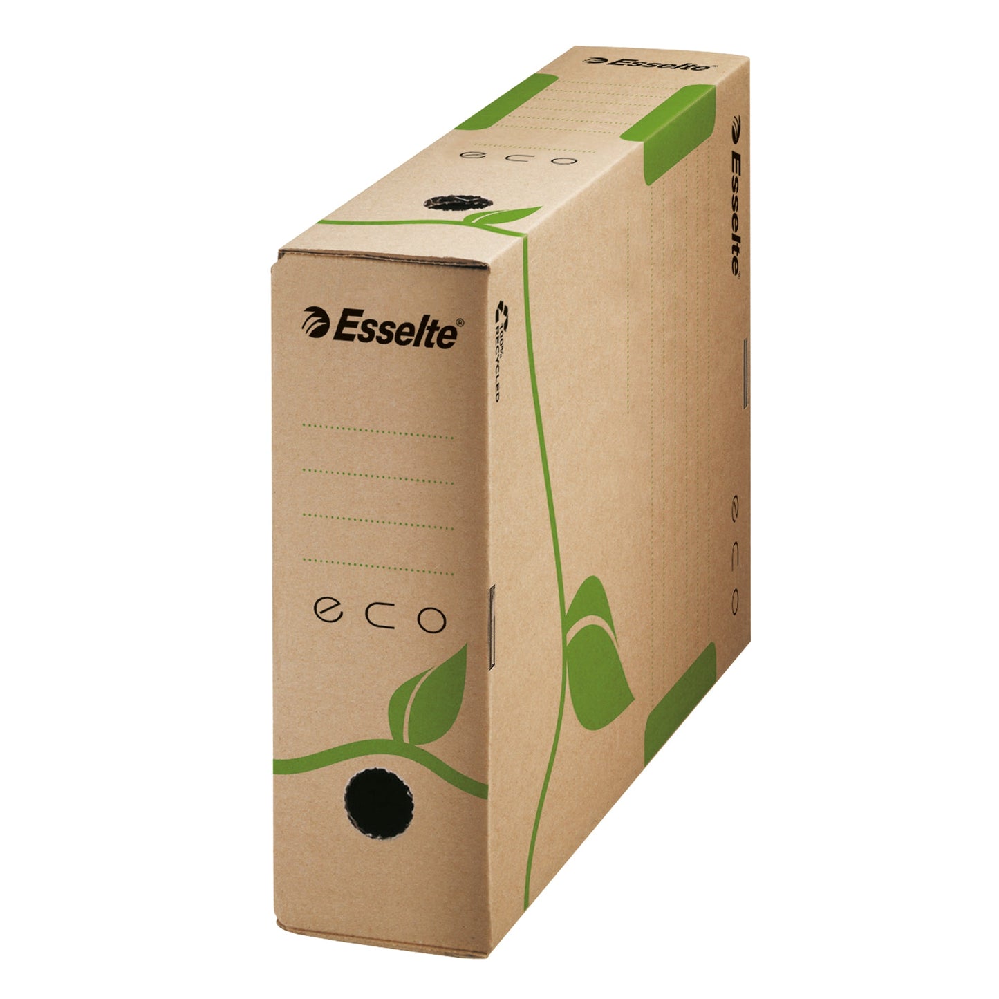 Esselte Archivbox ECO 8 x 32,7 x 23,3 cm (B x H x T) DIN A4 mit Archivdruck Wellpappe, 100 % recycelt naturbraun