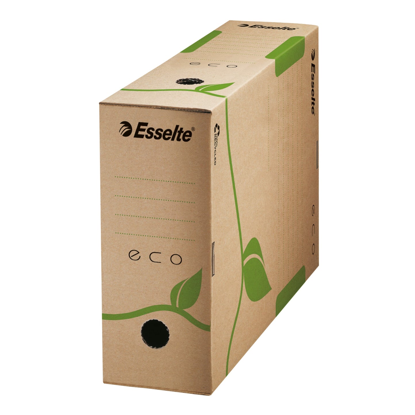 Esselte Archivbox ECO 10 x 32,7 x 23,3 cm (B x H x T) DIN A4 mit Archivdruck Wellpappe, 100 % recycelt naturbraun