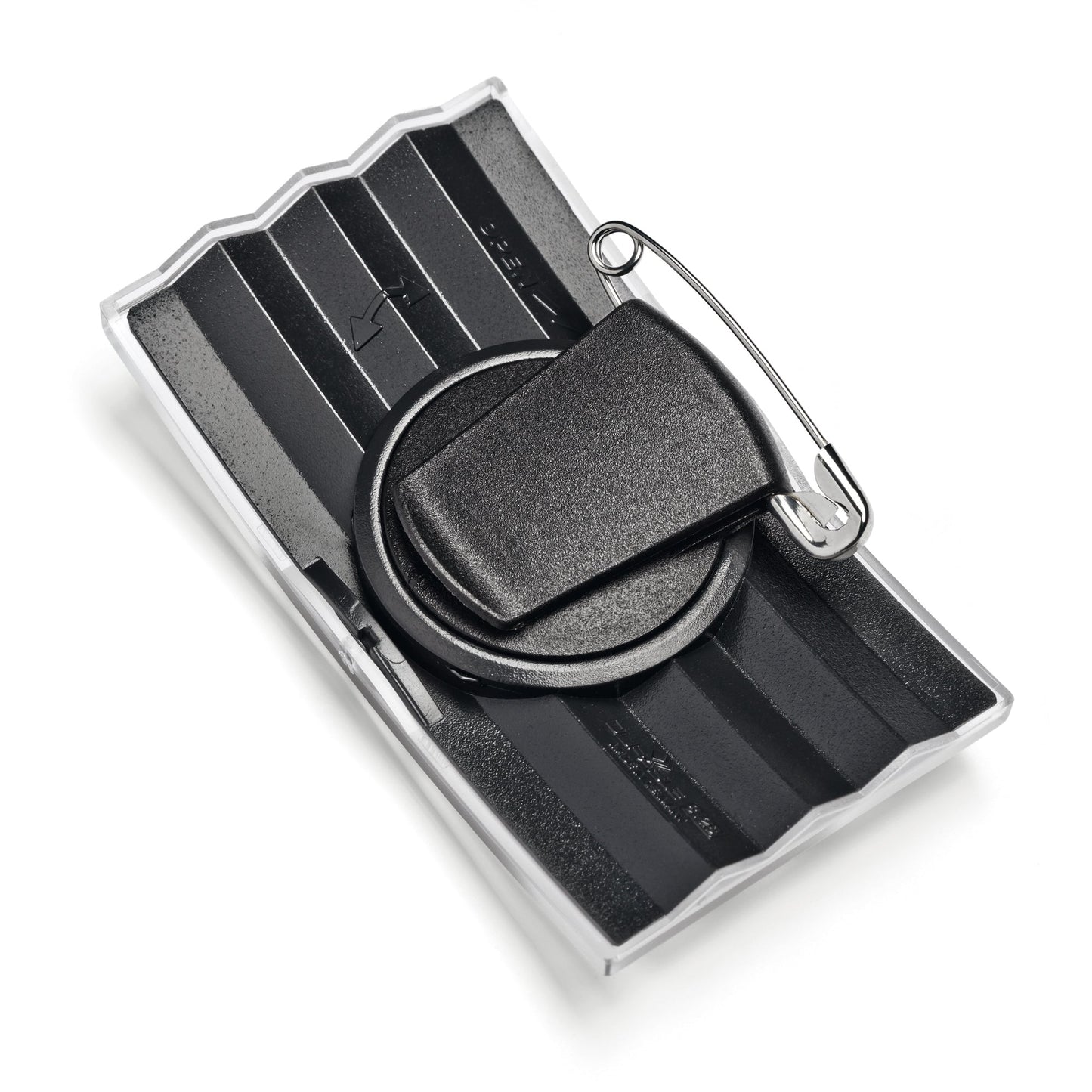 DURABLE Namensschild KONVEX 75 x 40 mm (B x H) drehbare Kombiklemme transparent 25 St./Pack.