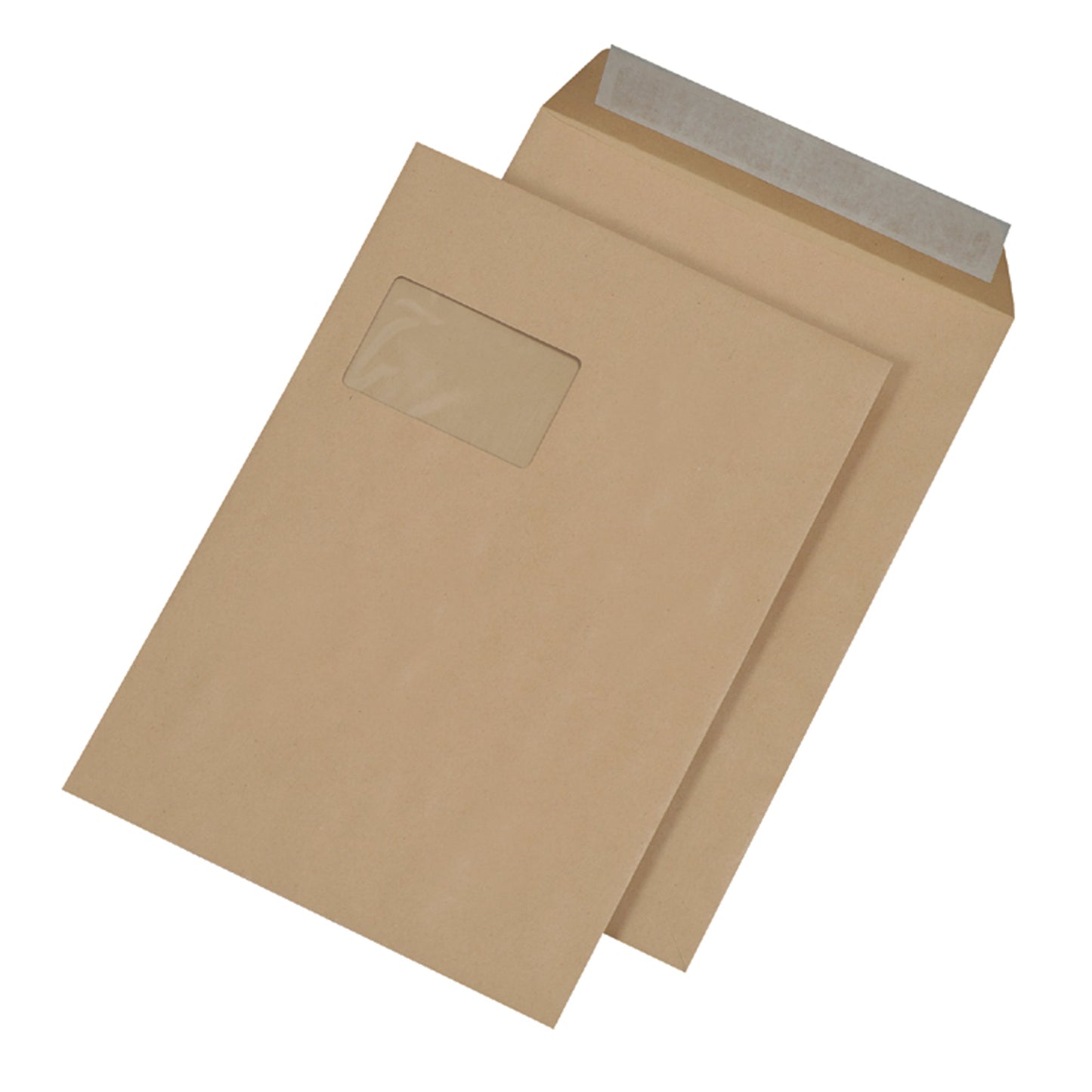 MAILmedia Versandtasche DIN C4 229 x 324 mm (B x H) mit Haftklebung mit Fenster 110g/m² braun 250 St./Pack.