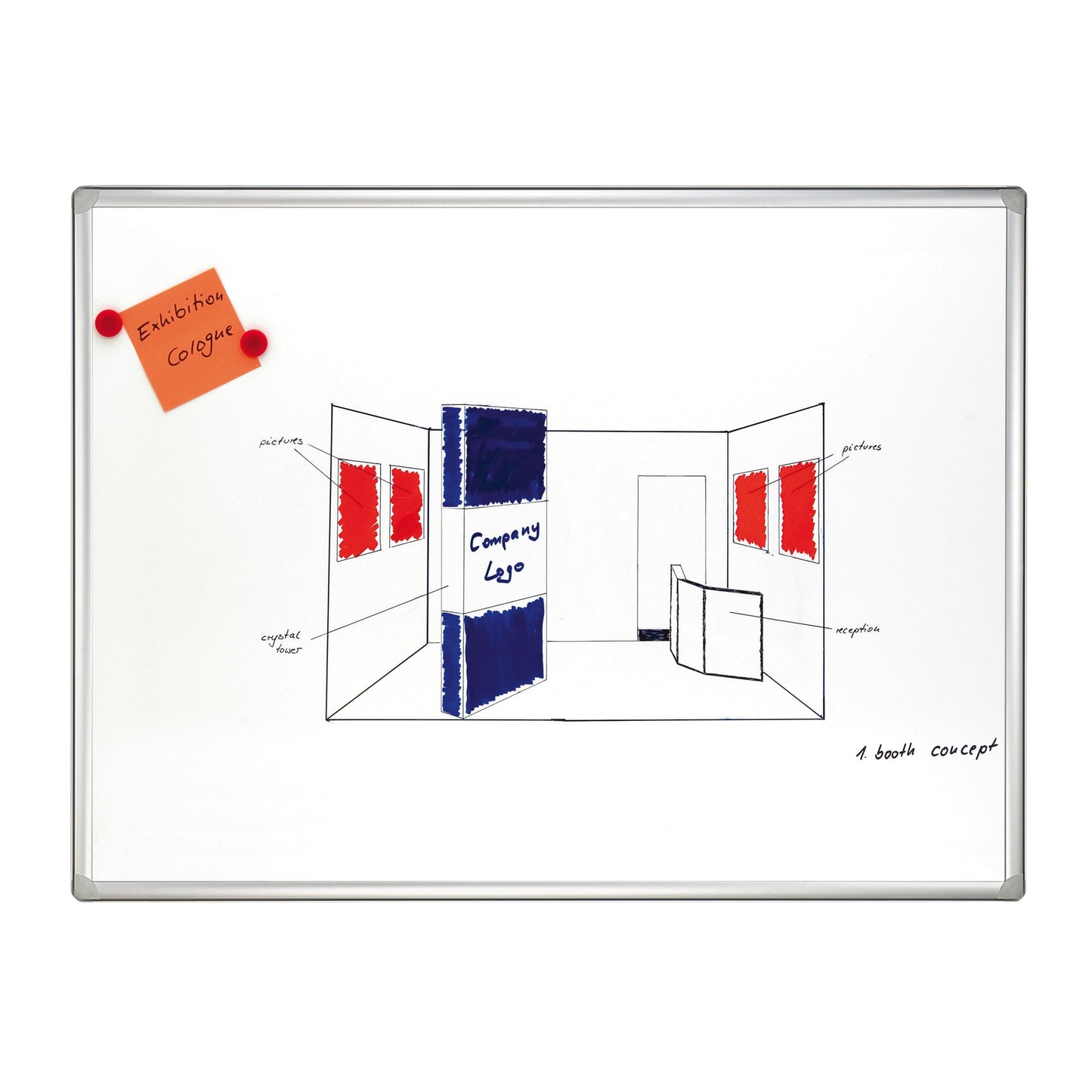 FRANKEN Whiteboard PRO Maße der Oberfläche: 150 x 100 cm (B x H) Tafel magnethaftend nicht beidseitig beschreibbar emailliert weiß