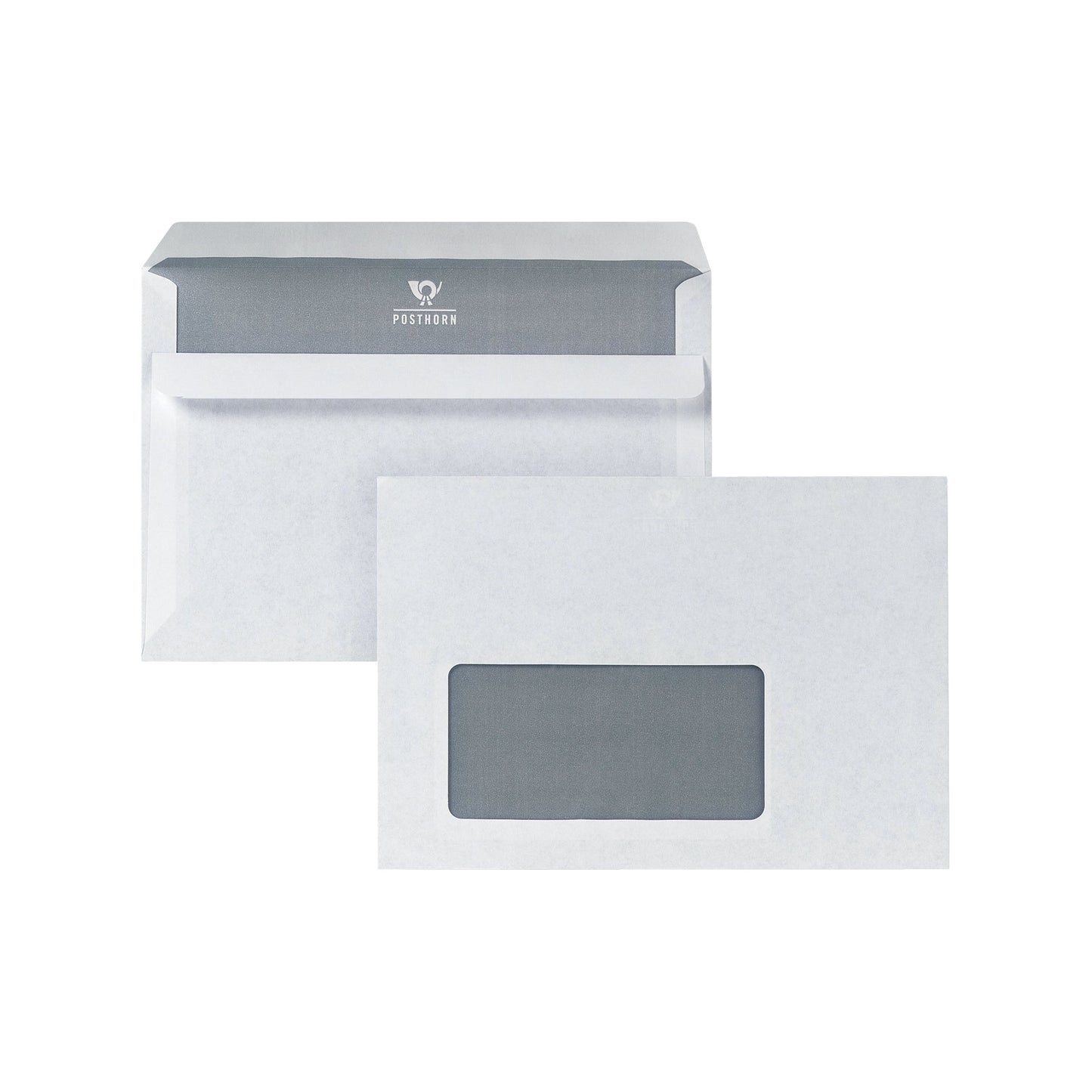POSTHORN Briefumschlag DIN C6 162 x 114 mm (B x H) mit Selbstklebung mit Fenster 75g/m² weiß 1.000 St./Pack.