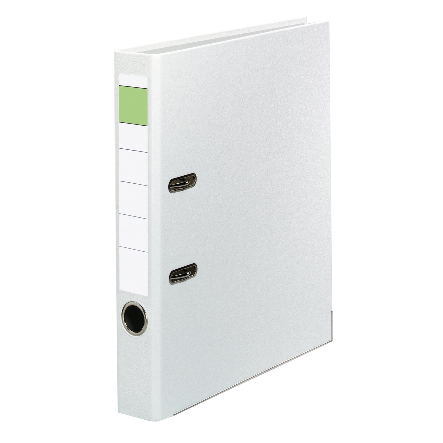 Ordner 50mm DIN A4 Rückenschild: einsteckbar mit Schlitzen Werkstoff: Pappe Material außen: Polypropylen Material innen: Papier weiß