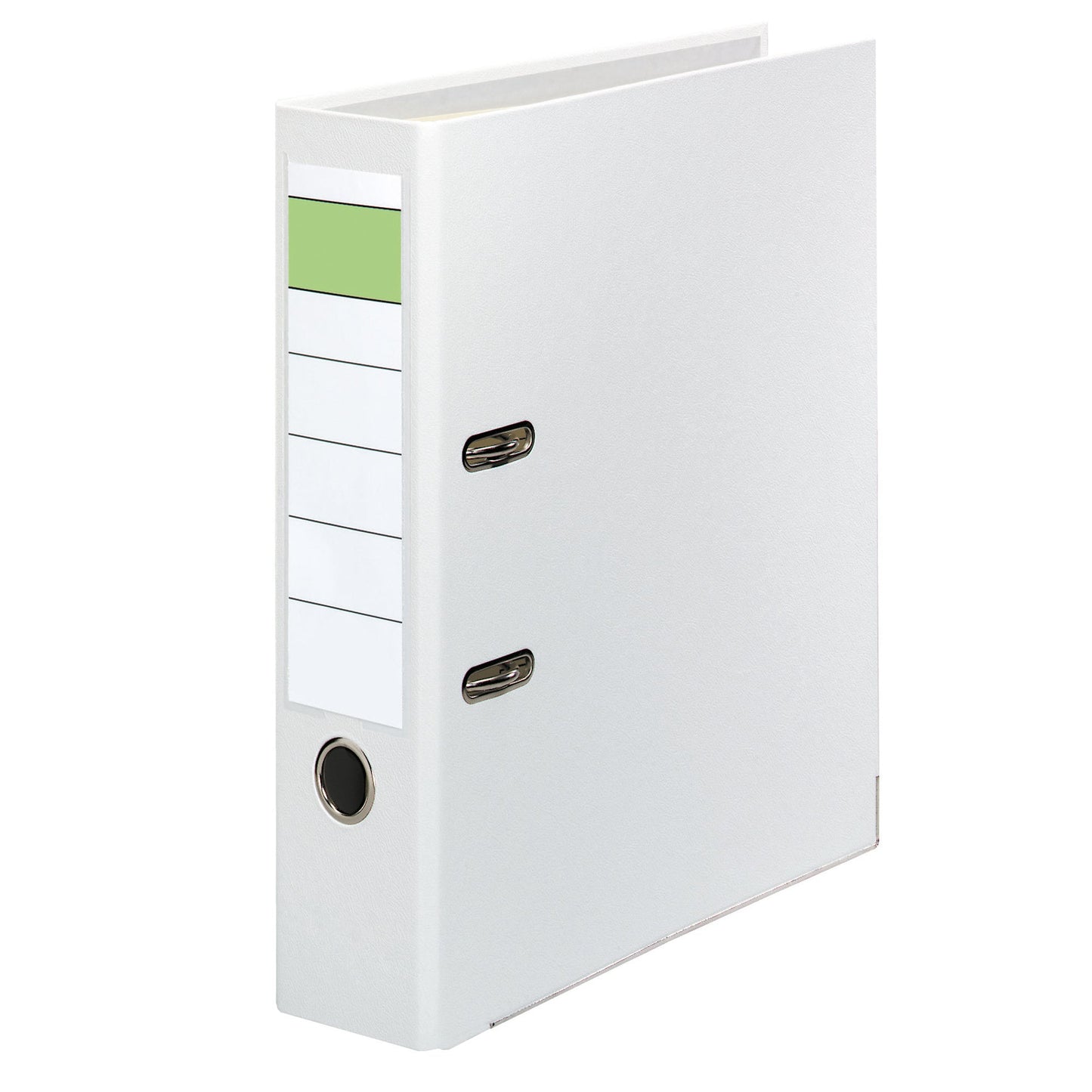 Ordner 80mm DIN A4 Rückenschild: einsteckbar mit Schlitzen Werkstoff: Pappe Material außen: Polypropylen Material innen: Papier weiß