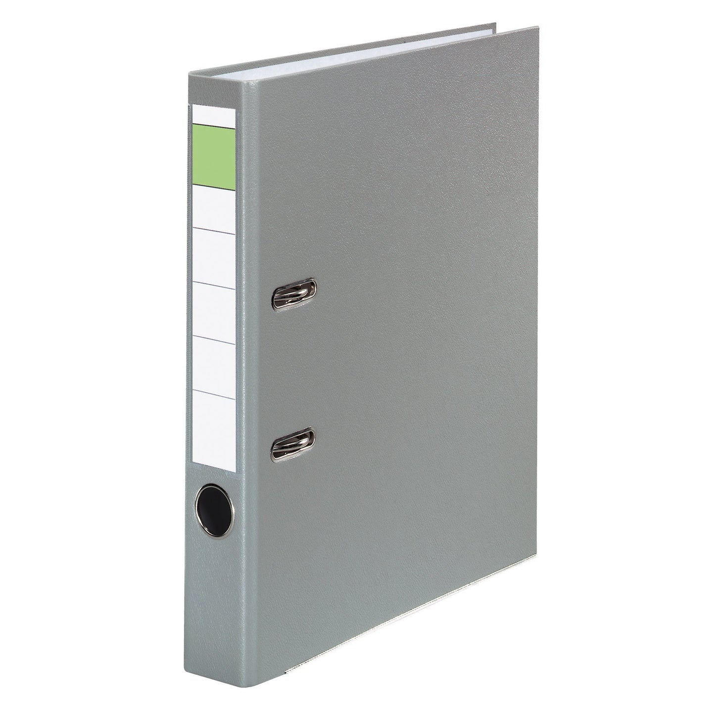 Ordner 50mm DIN A4 Rückenschild: einsteckbar mit Schlitzen Werkstoff: Pappe Material außen: Polypropylen Material innen: Papier grau