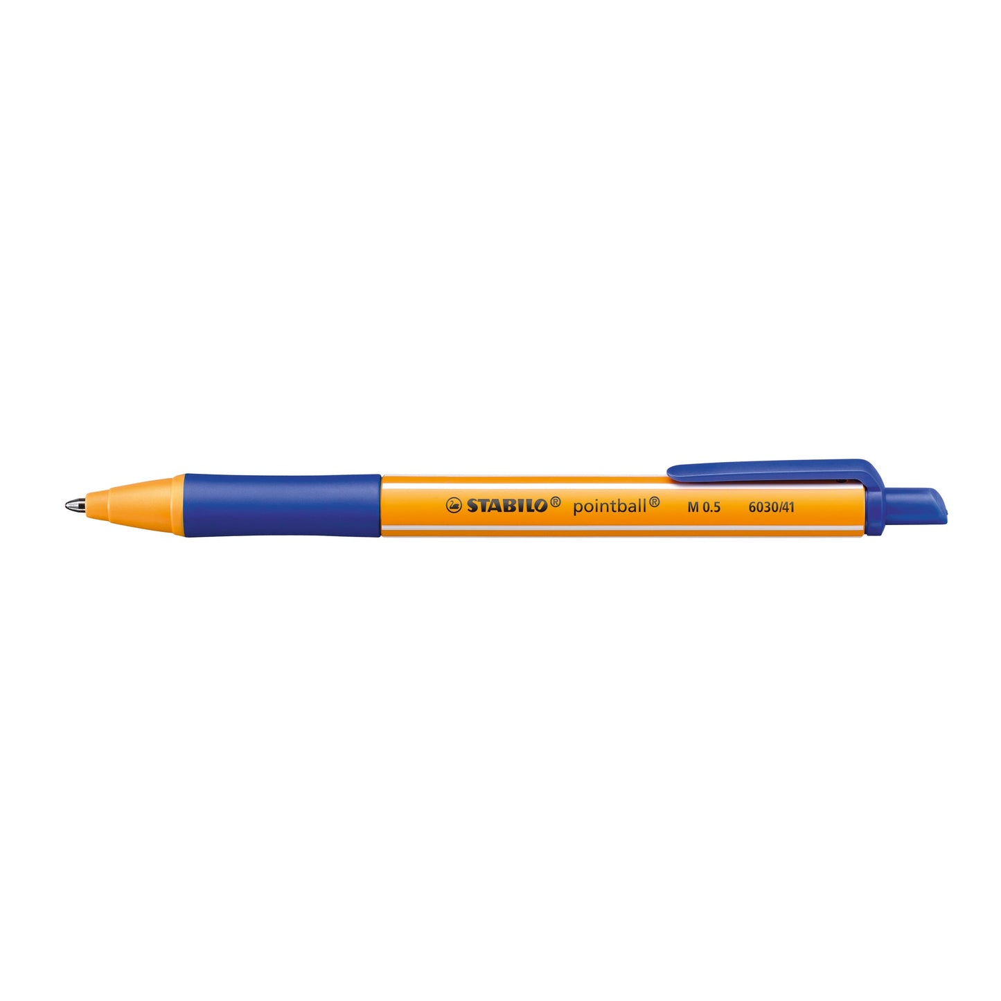 STABILO® Kugelschreiber pointball® 0,5mm M blau Mine auswechselbar dokumentenecht Schaftfarbe: orange/weiß