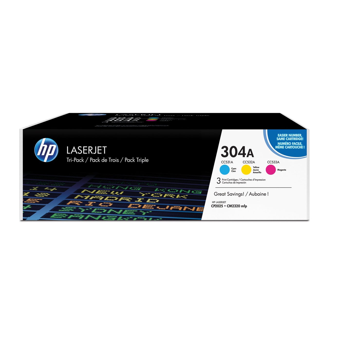 HP Toner Originalzubehör 304A ca. 3 x 2.800 Seiten cyan, magenta, gelb 3 St./Pack.