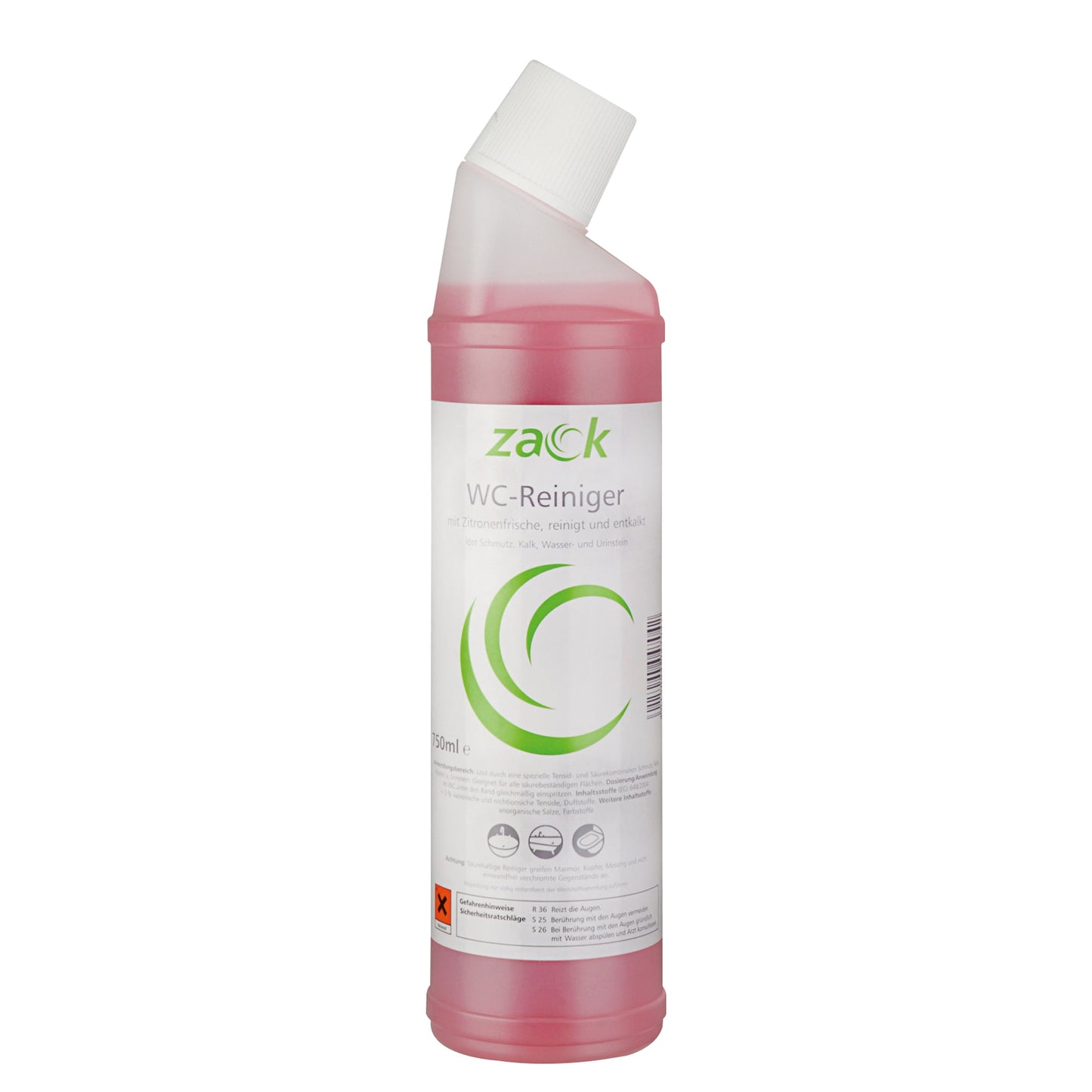 zack WC-Reiniger Zitrone nicht biologisch abbaubar pH-Wert: 2 Flasche Kunststoff 0,75l