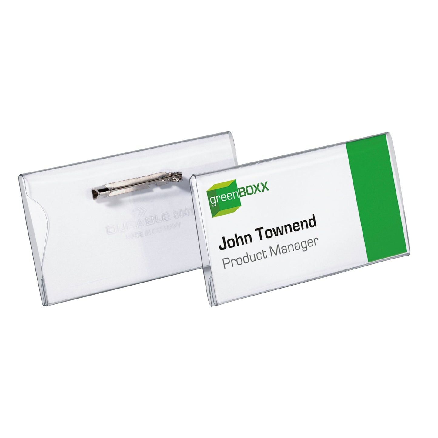 DURABLE Namensschild 75 x 40 mm (B x H) Plattennadel transparent 100 St./Pack.