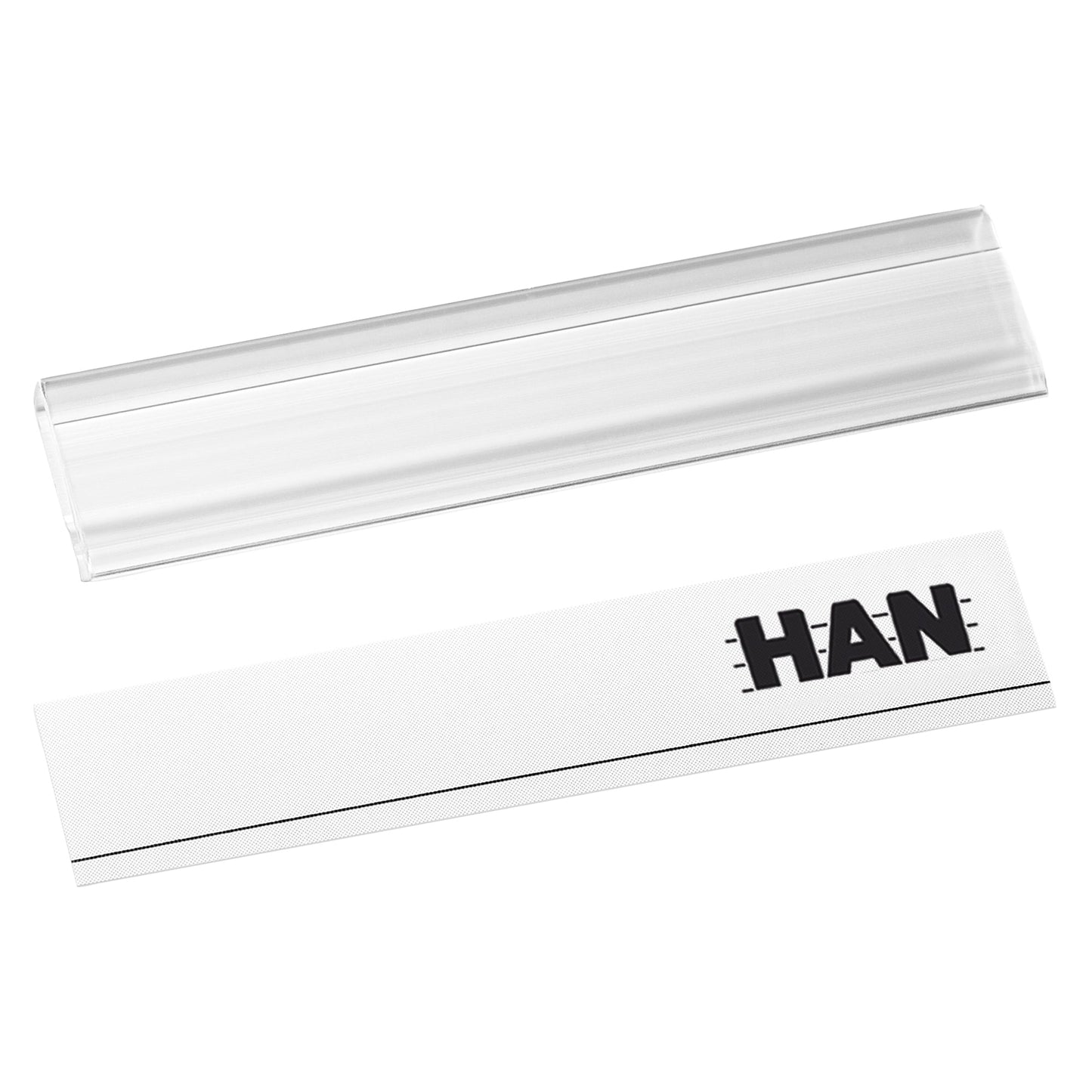HAN Beschriftungsclip 62 x 14 mm (B x H) Hart-PVC transparent 10 St./Pack.