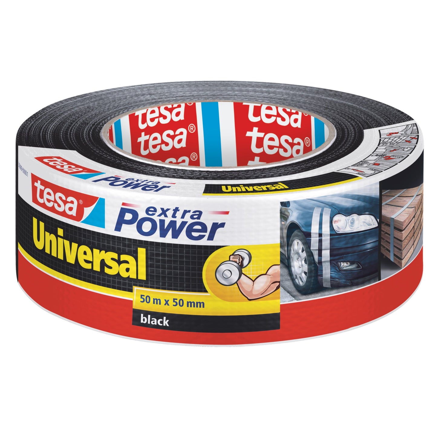 tesa® Gewebeband extra Power® Universal Innenbereich, Außenbereich 50 mm x 50 m (B x L) schwarz