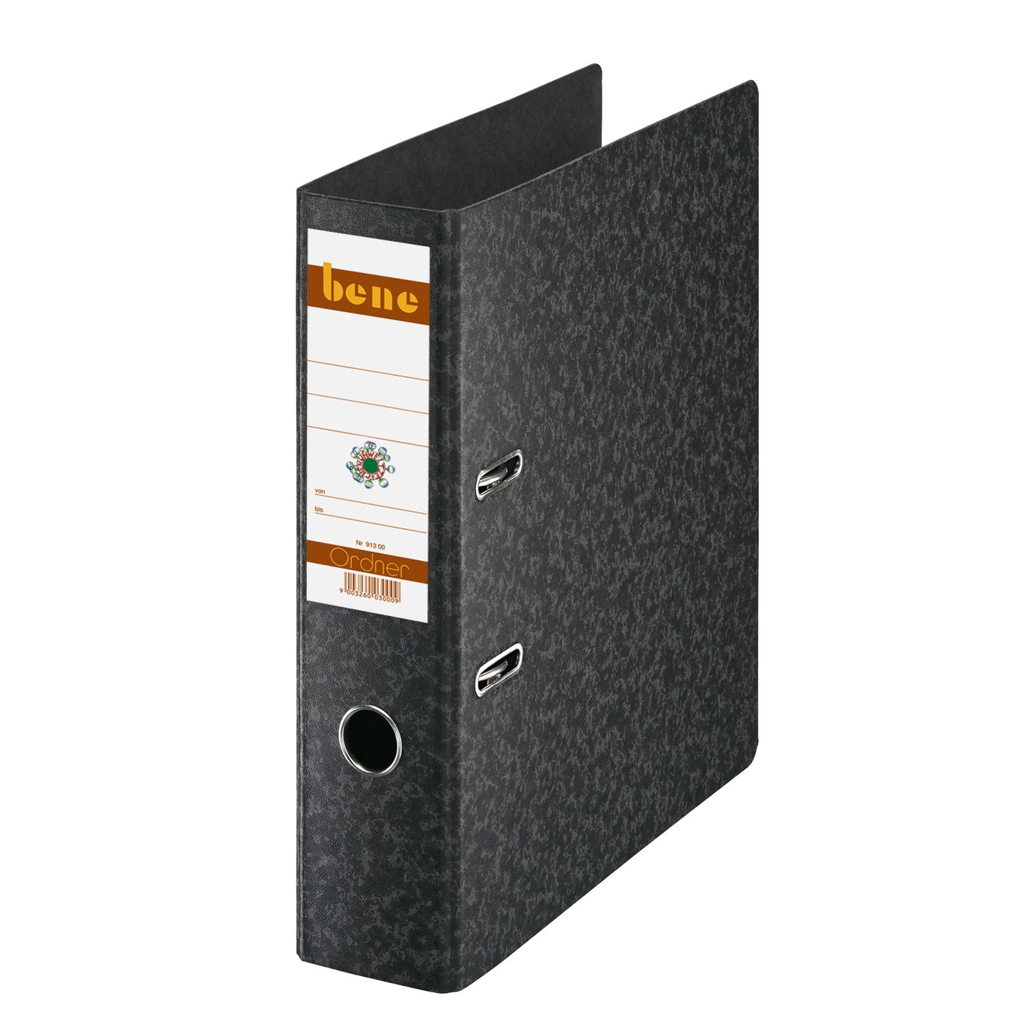 Bene Ordner Standard 80mm DIN A4 Rückenschild: geklebt mit Schlitzen Werkstoff: Hartpappe schwarz schwarz