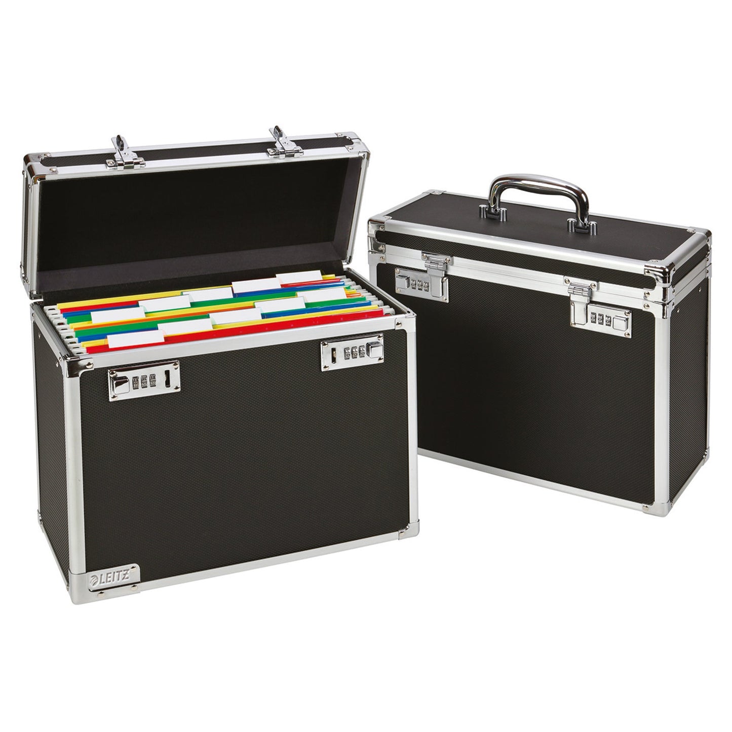 Leitz Hängemappenbox DIN A4 15 Hängemappen Holz, kunststoffbeschichtet schwarz/chrom