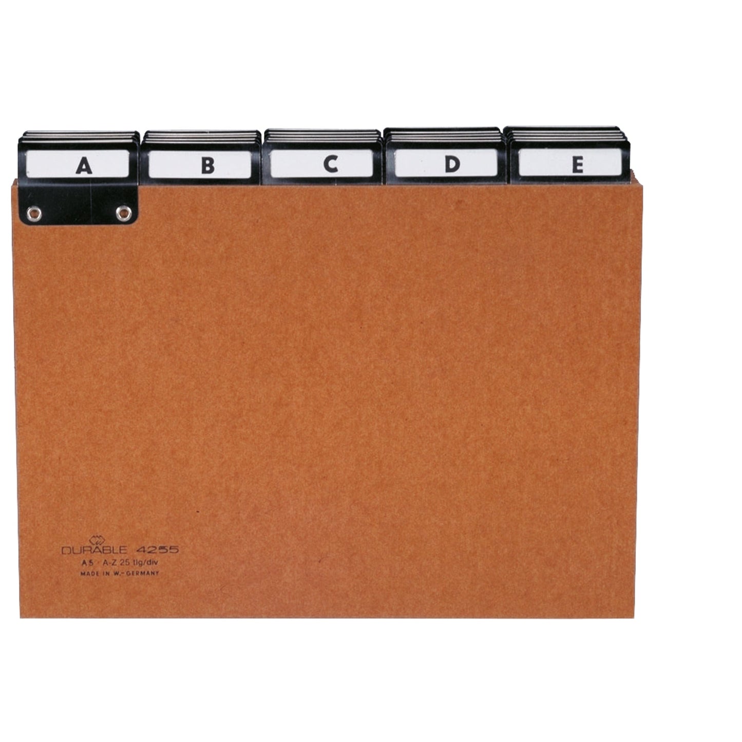 DURABLE Leitkarte DIN A5 quer A-Z Pressspan braun 25 Registerblätter