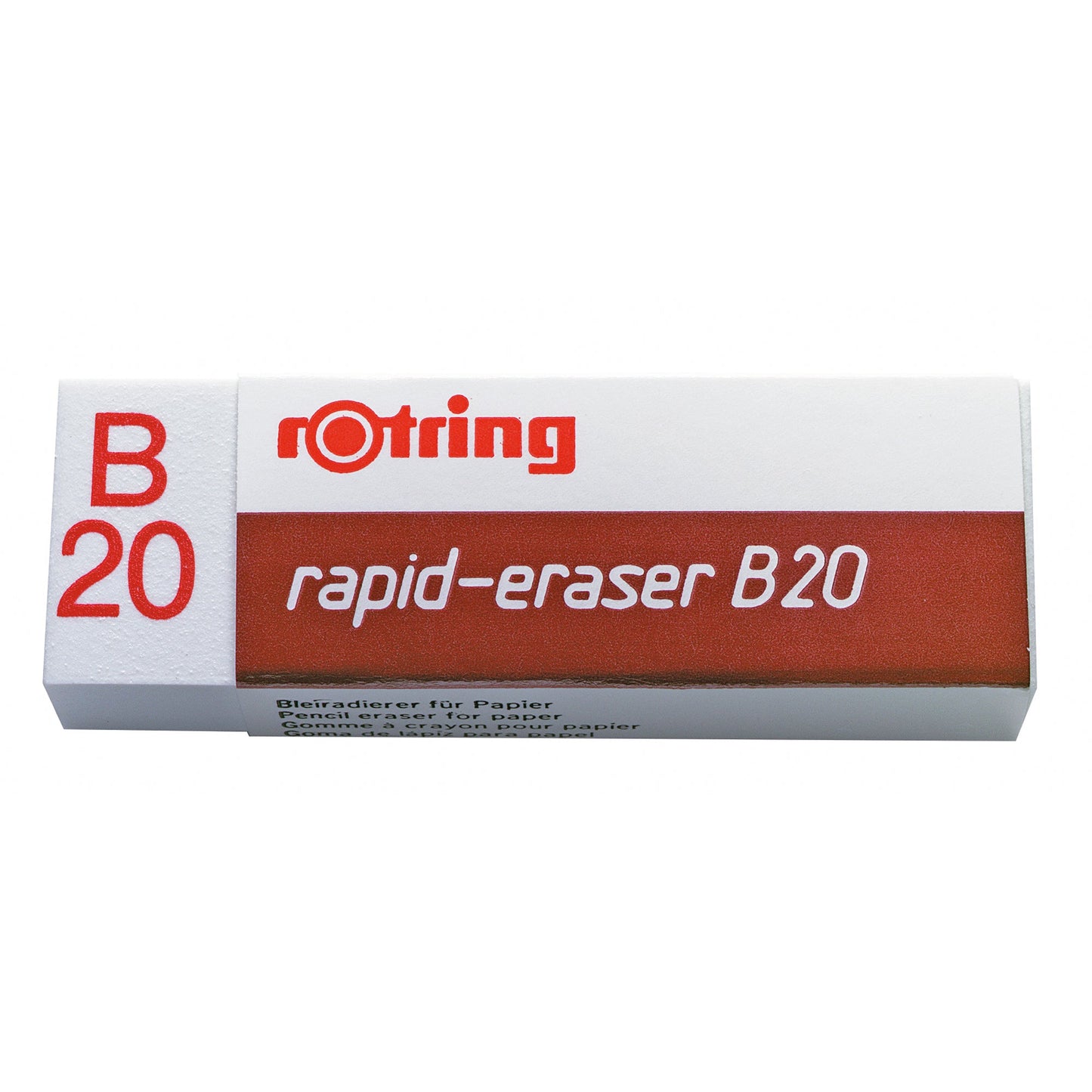 rotring Radierer rapid-eraser B20 Bleistifte, Buntstifte 2,2 x 1,3 x 6,6 cm (B x H x L) PVC weiß