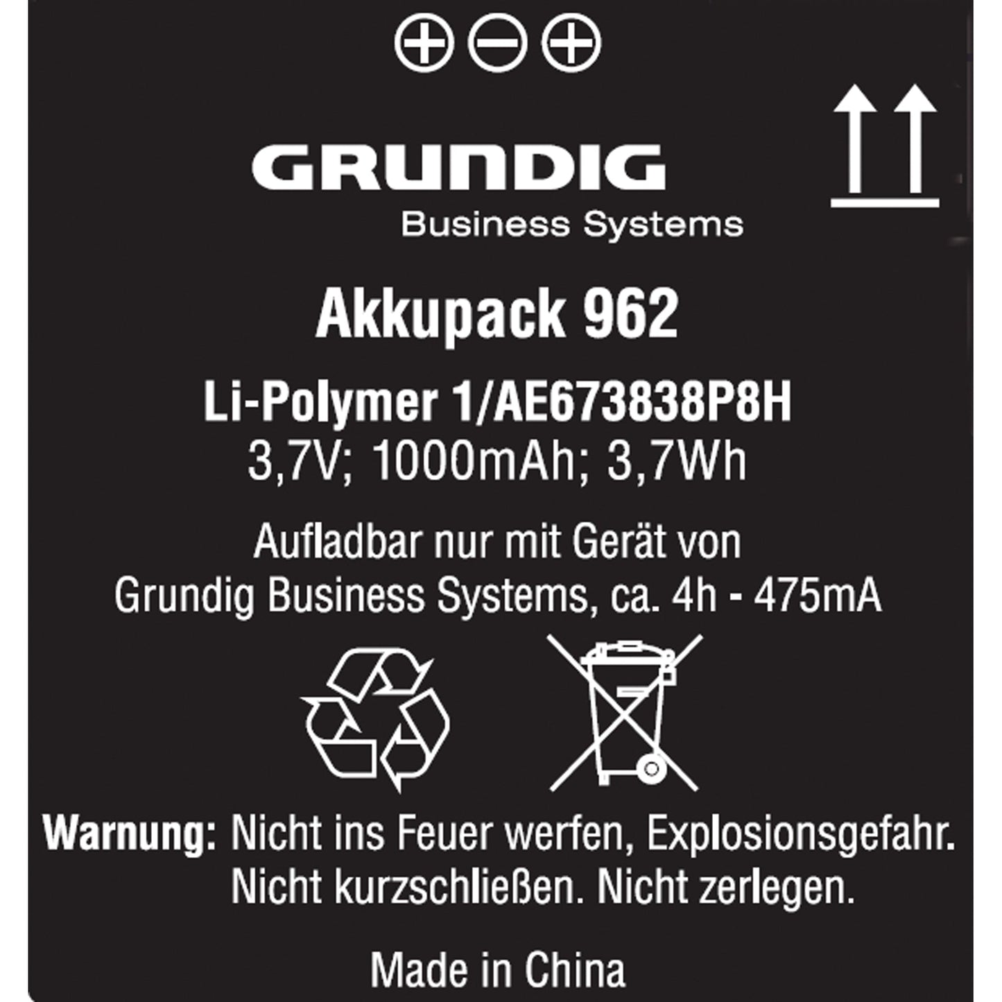 Grundig Akku 962 Li-Polymer 1.000 mAh