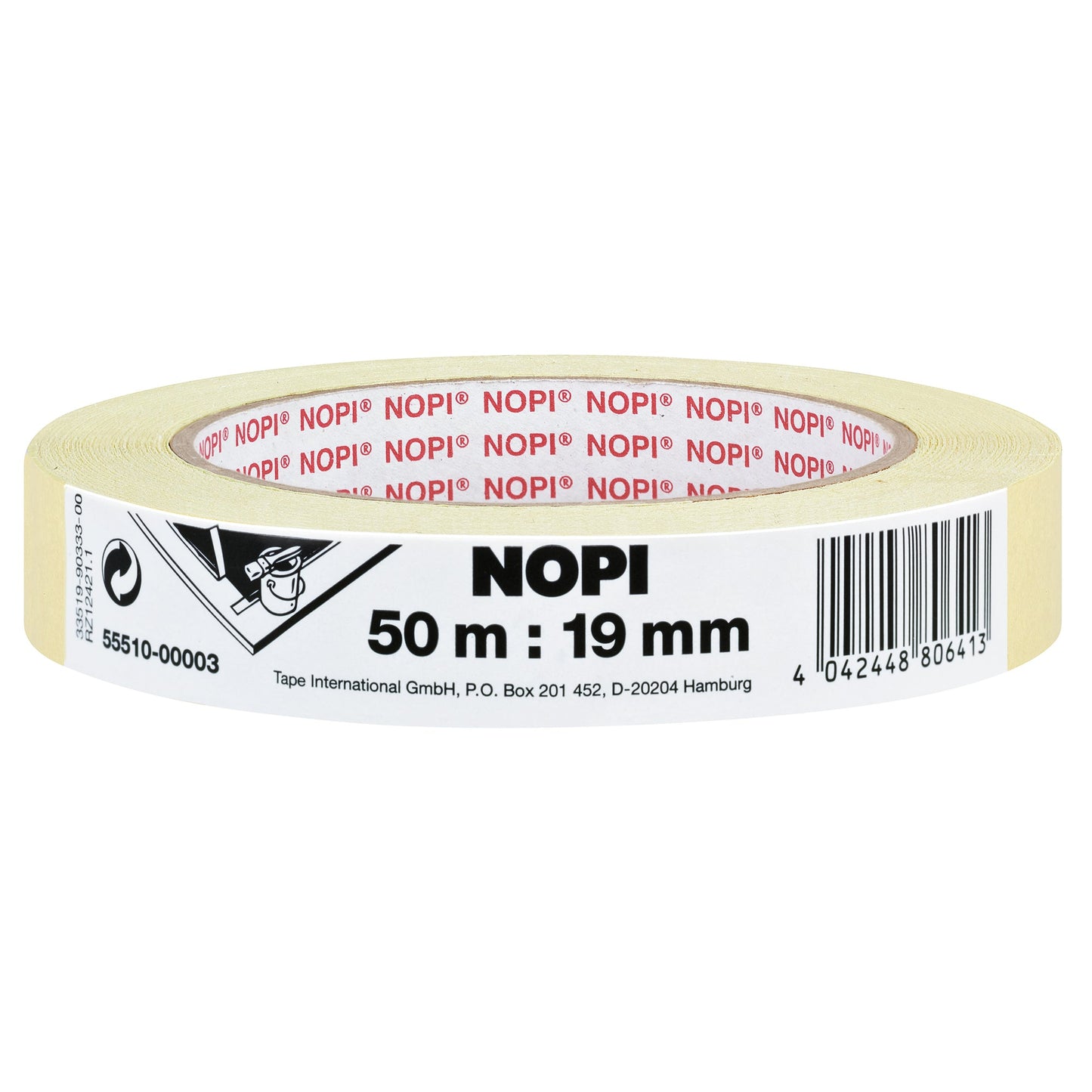 NOPI® Kreppband Innenbereich 19 mm x 50 m (B x L) Naturkautschuk beige