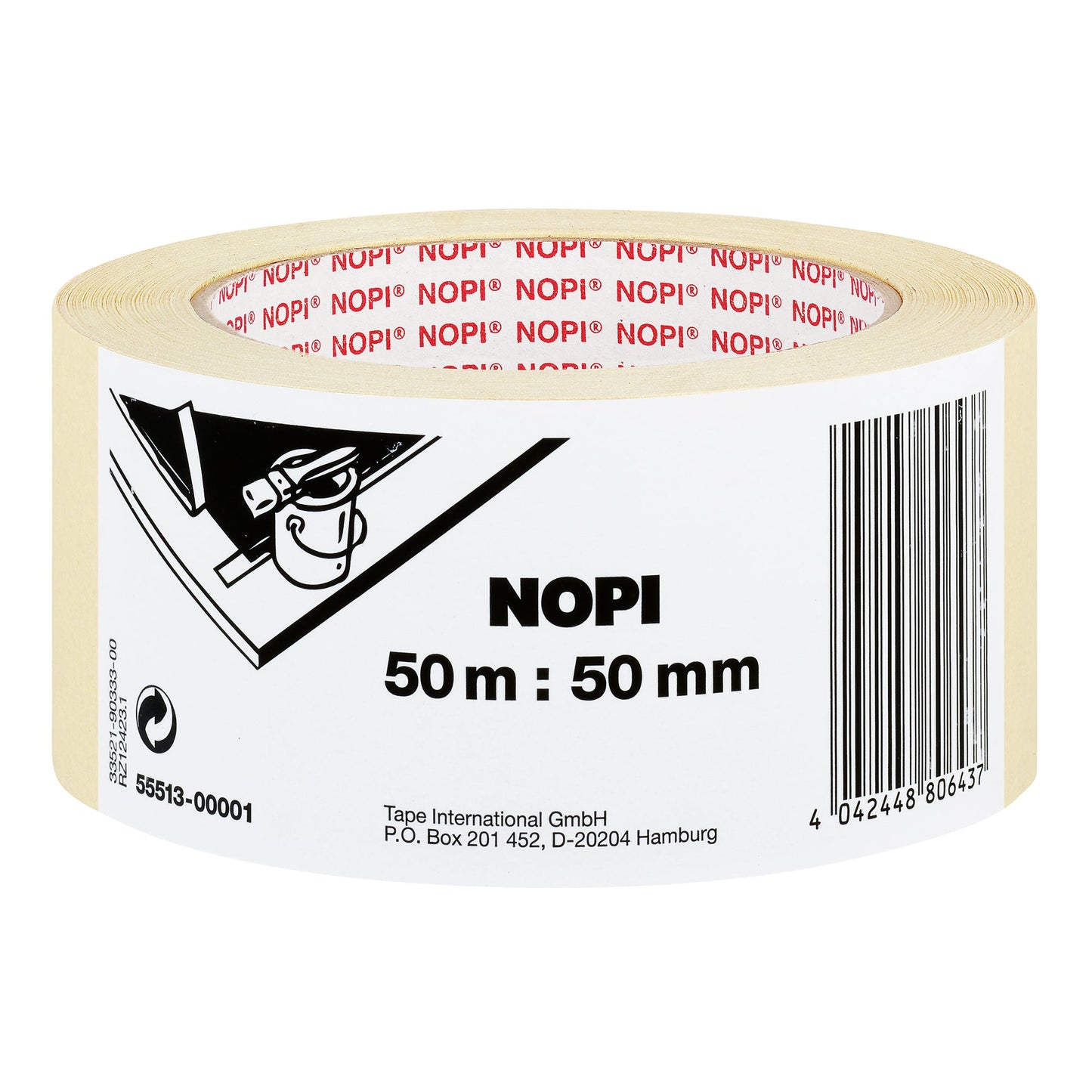 NOPI® Kreppband Innenbereich 50 mm x 50 m (B x L) Naturkautschuk beige