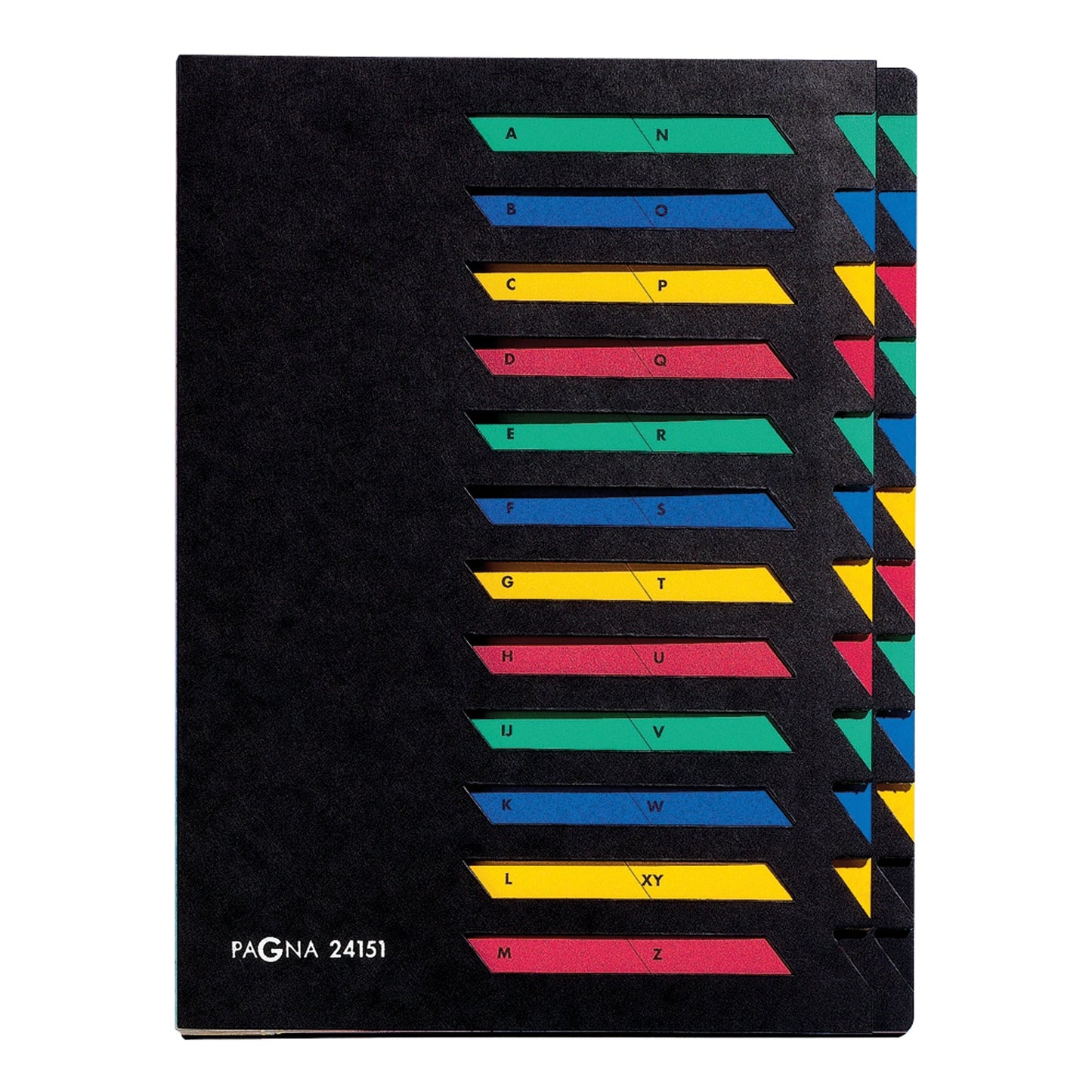 PAGNA Ordnungsmappe Deskorganizer Classic DIN A4 Pressspan Farbe: schwarz Farbe des Fächerblocks: mehrfarbig 24 Fächer