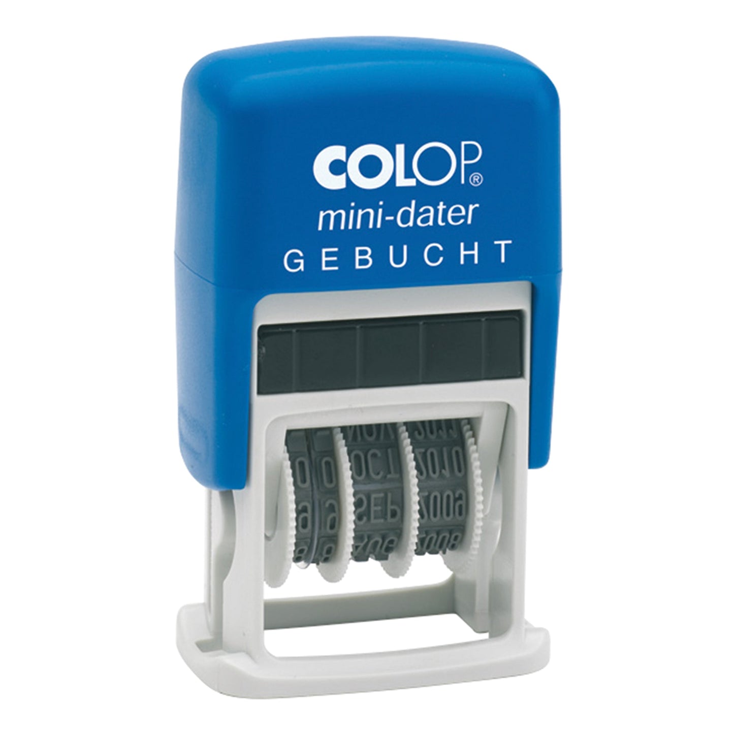 COLOP® Datumstempel mini-dater 160/L 25 x 12 mm (B x H) GEBUCHT 1 Druckzeile blau/rot