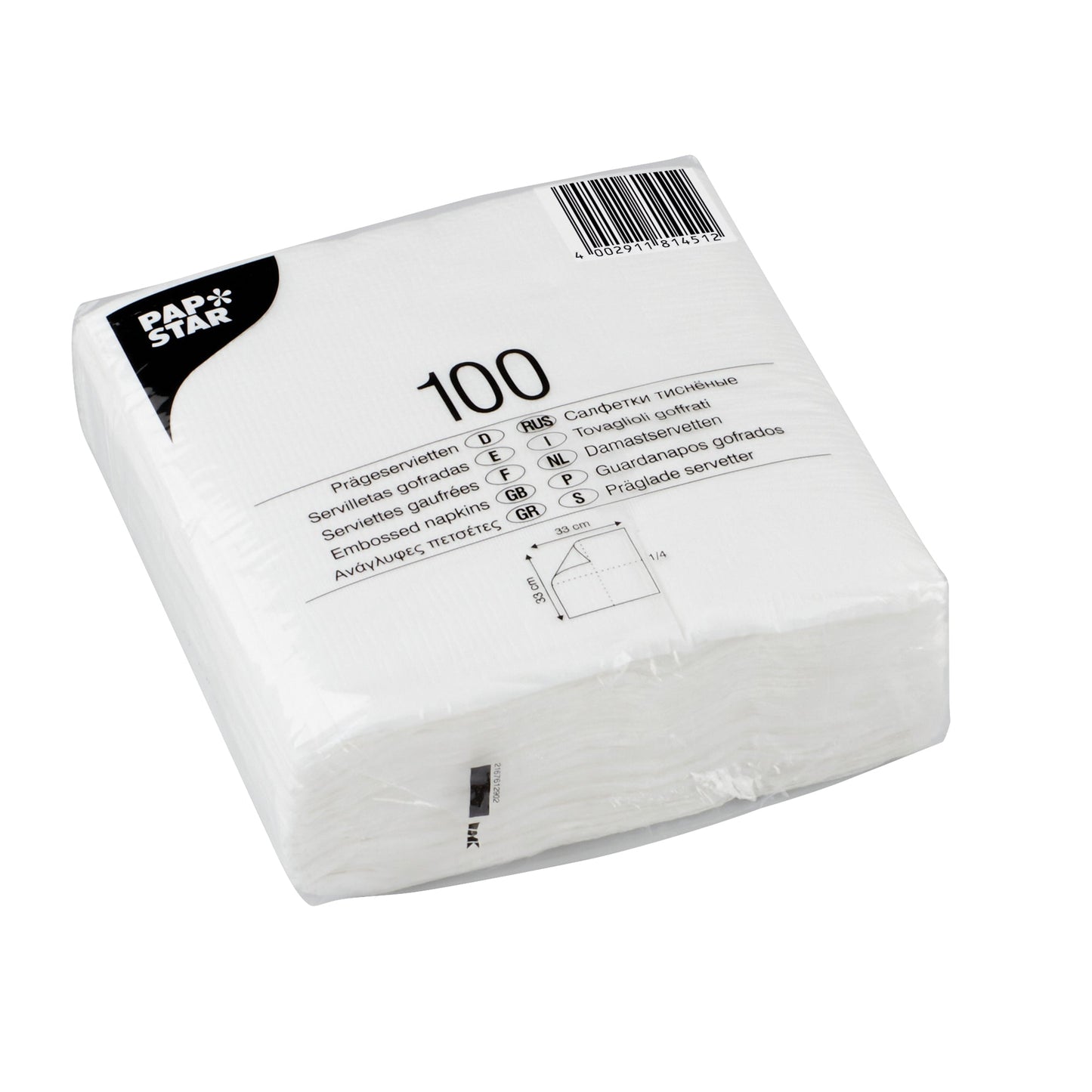 PAPSTAR Servietten 33 x 33 cm (B x L) weiß 100 St./Pack.