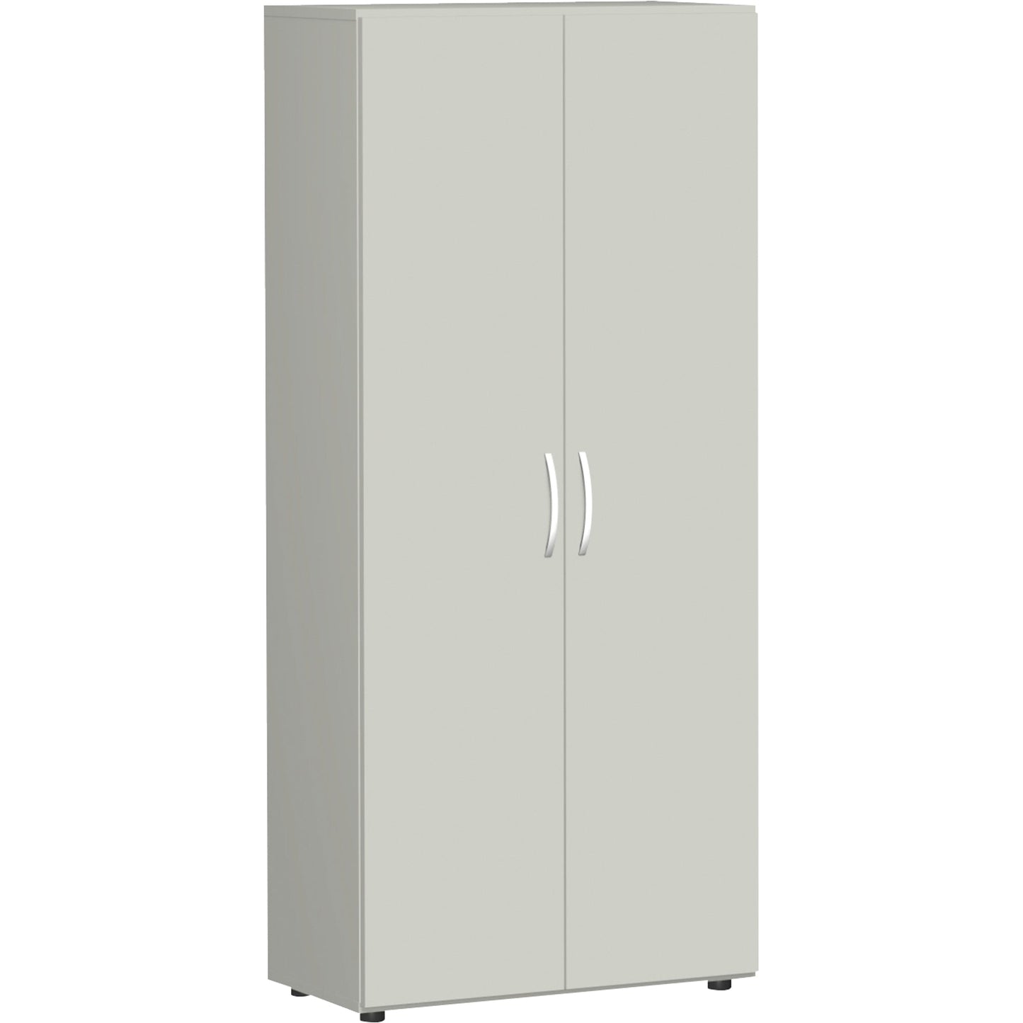 Geramöbel Flügeltürenschrank Flex 800 x 2.160 x 420 mm (B x H x T) 5 Fachböden Dreischicht-Feinspan Farbe: lichtgrau