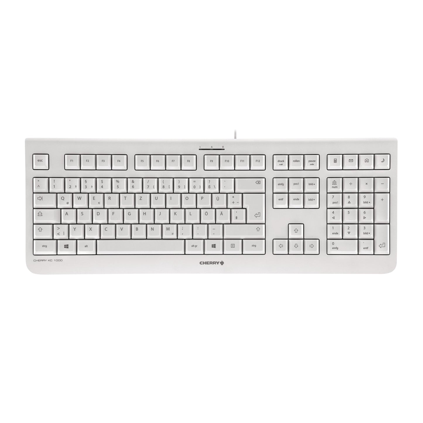 CHERRY Tastatur KC 1000 Windows® USB-A weiß/grau