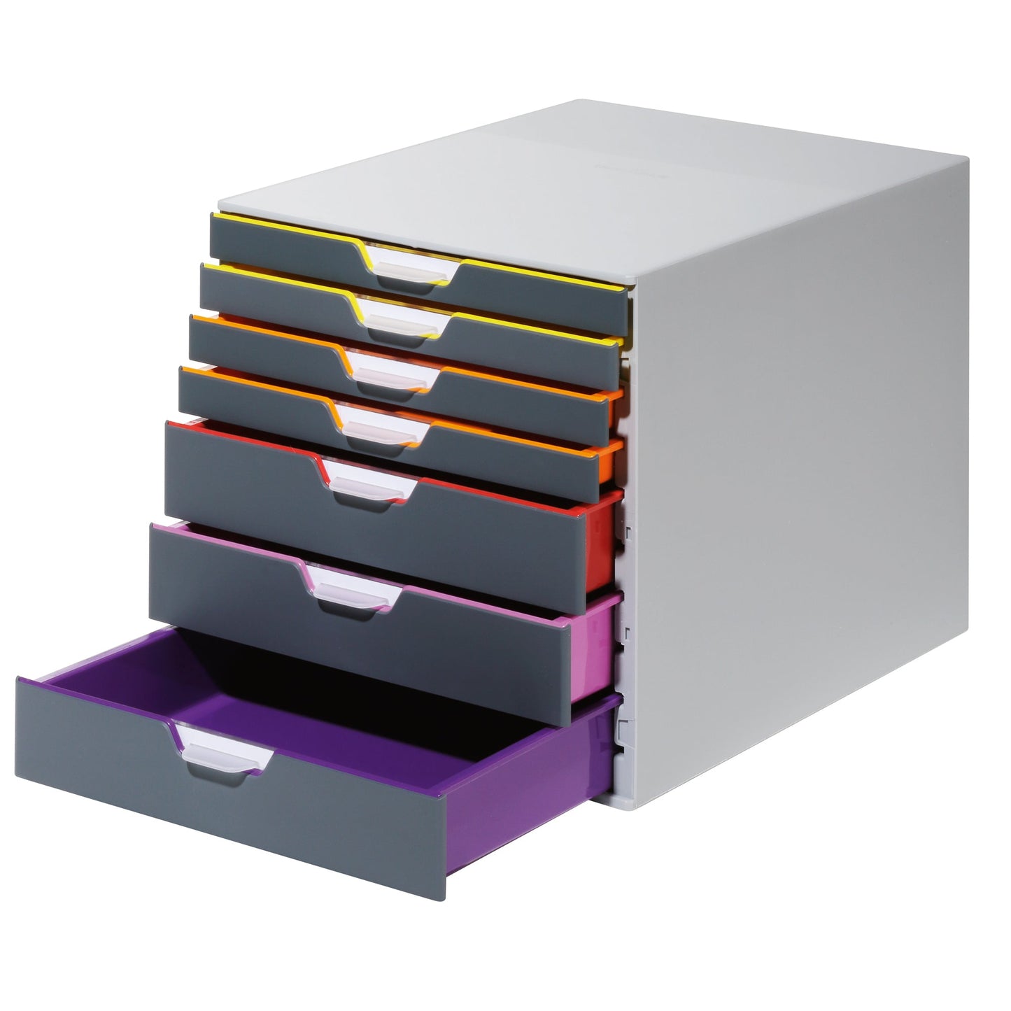 DURABLE Schubladenbox VARICOLOR® 7 7 Schubladen DIN A4, DIN C4, Folio, Letter ABS Kunststoff/Polystyrol Gehäusefarbe: grau Farbe der Schublade: anthrazit/mehrfarbig